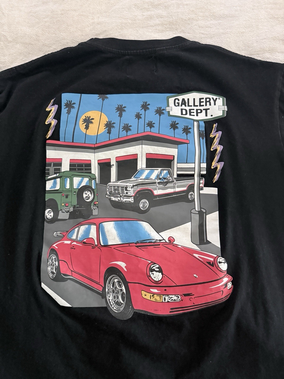Gallery Dept. Men’s M Black Cars Graphic Logo Short Sleeve Crew Neck T-Shirt