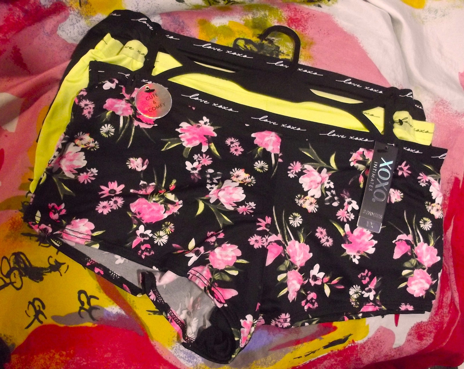 3 XOXO PLUS SIZE XO9028 AS CUTE & COMFY SIGNATURE WAIST BOYSHORT PANTIES 1X
