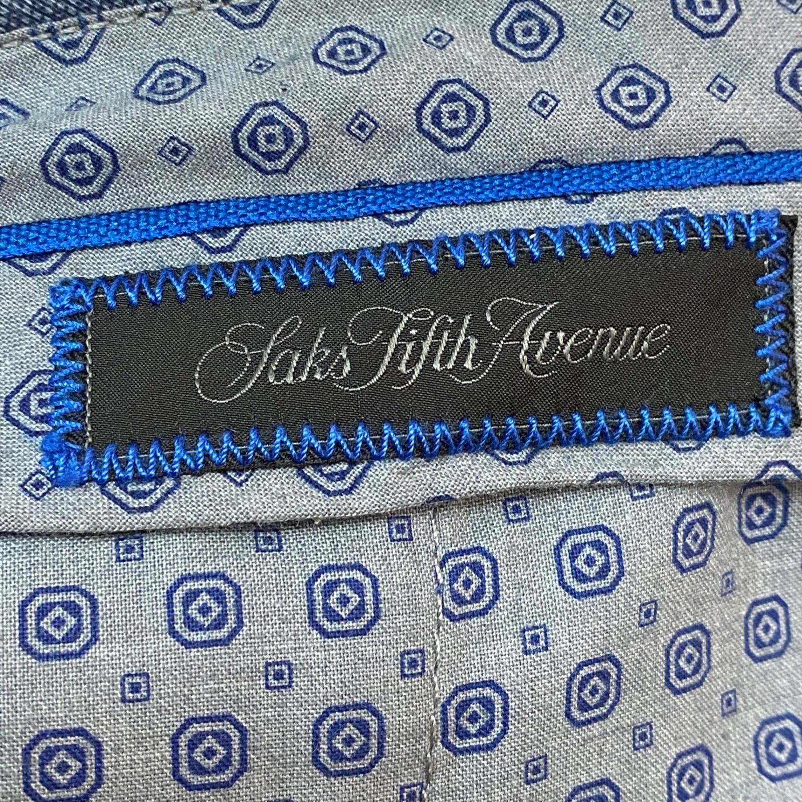 Saks Fifth Avenue Pants Mens 38 Blue Made in Italy Cotton Blend