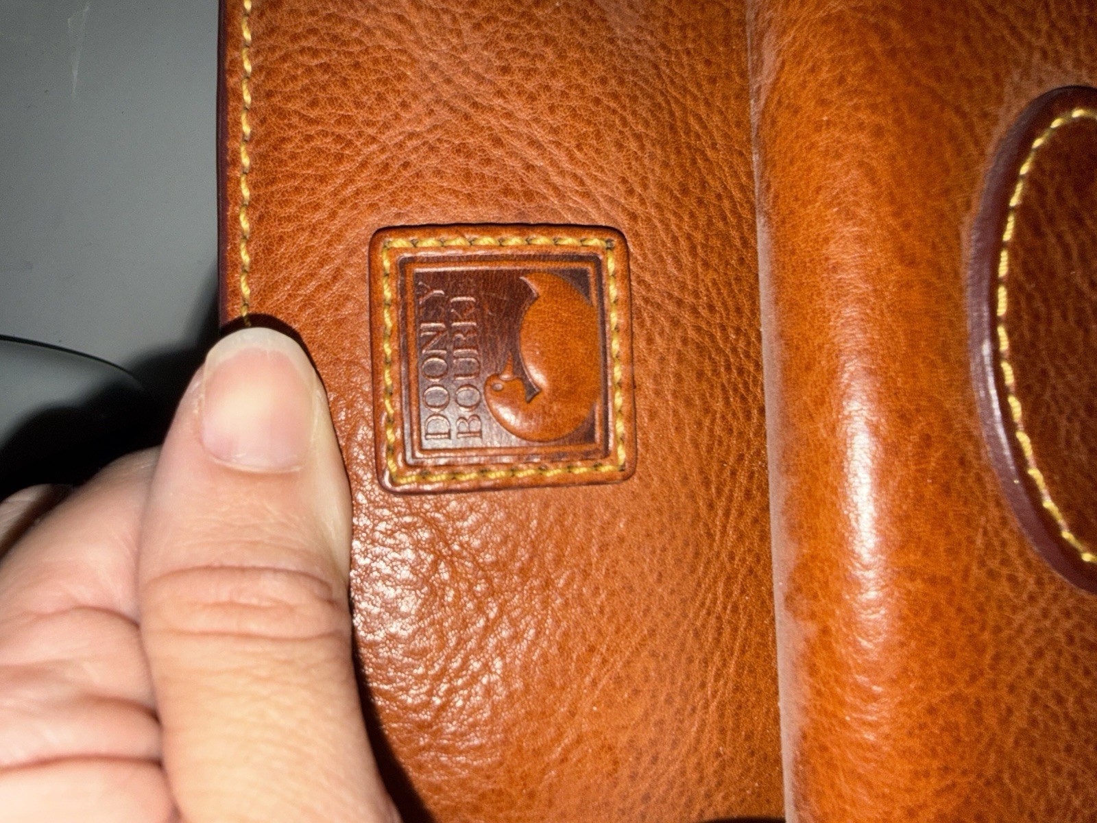 Dooney & Bourke Brown Pebbled Satchel Top Handle Zip Tassel Gold Hardware