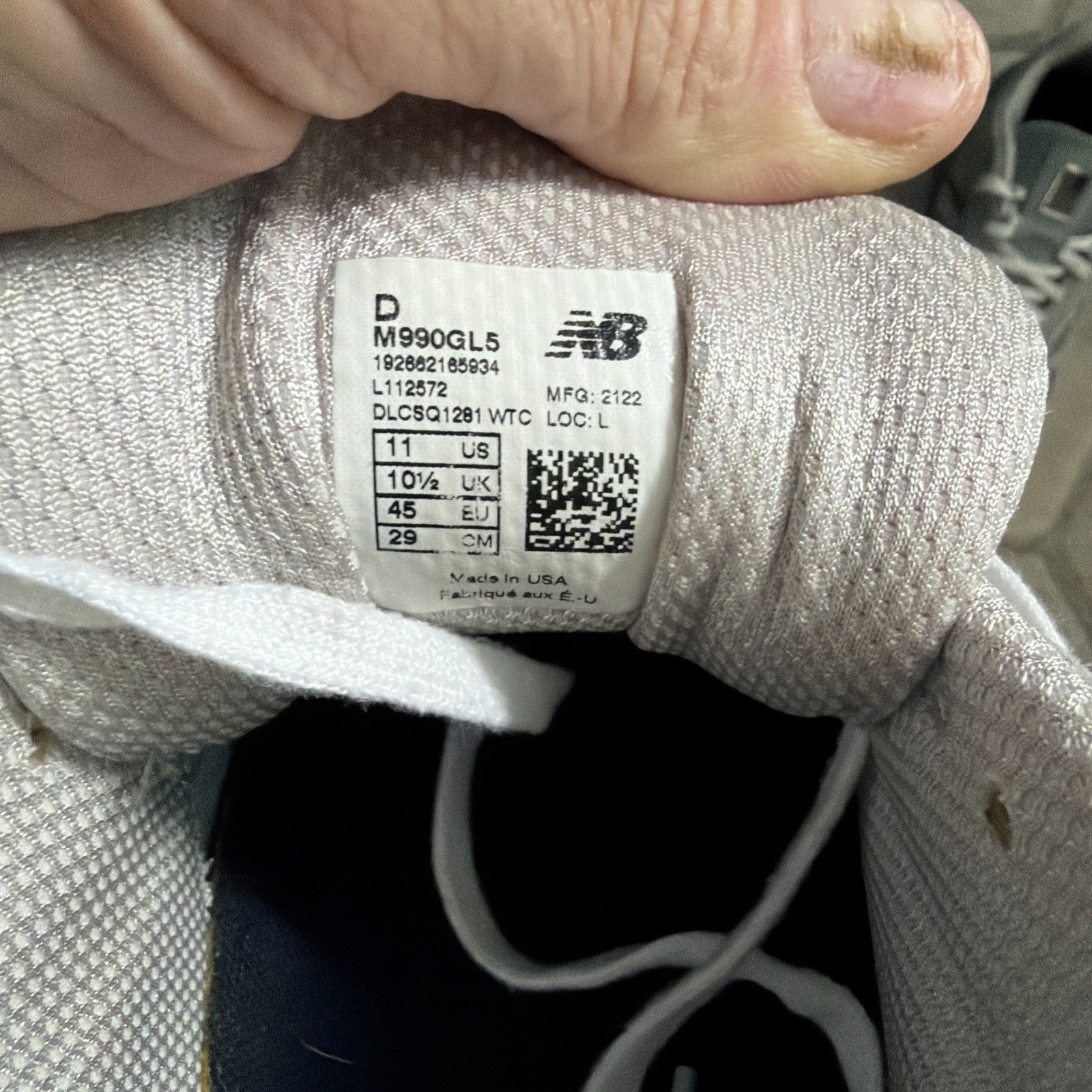 New Balance 990v5 Men’s Casual Sneakers Gray, Size 9.5