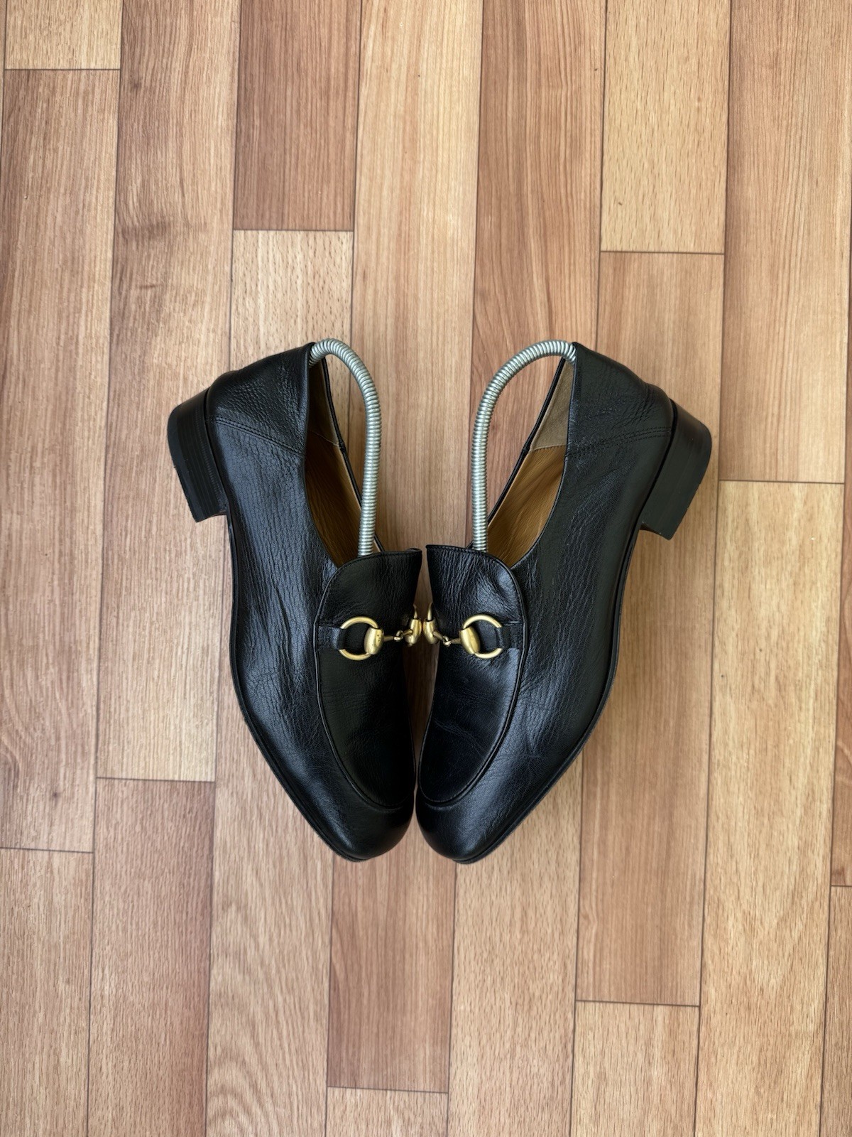 AUTHENTIC GUCCI BLACK LEATHER HORSEBIT SLIP ON LOAFERS SIZE EU 37 , US 7 , UK 4