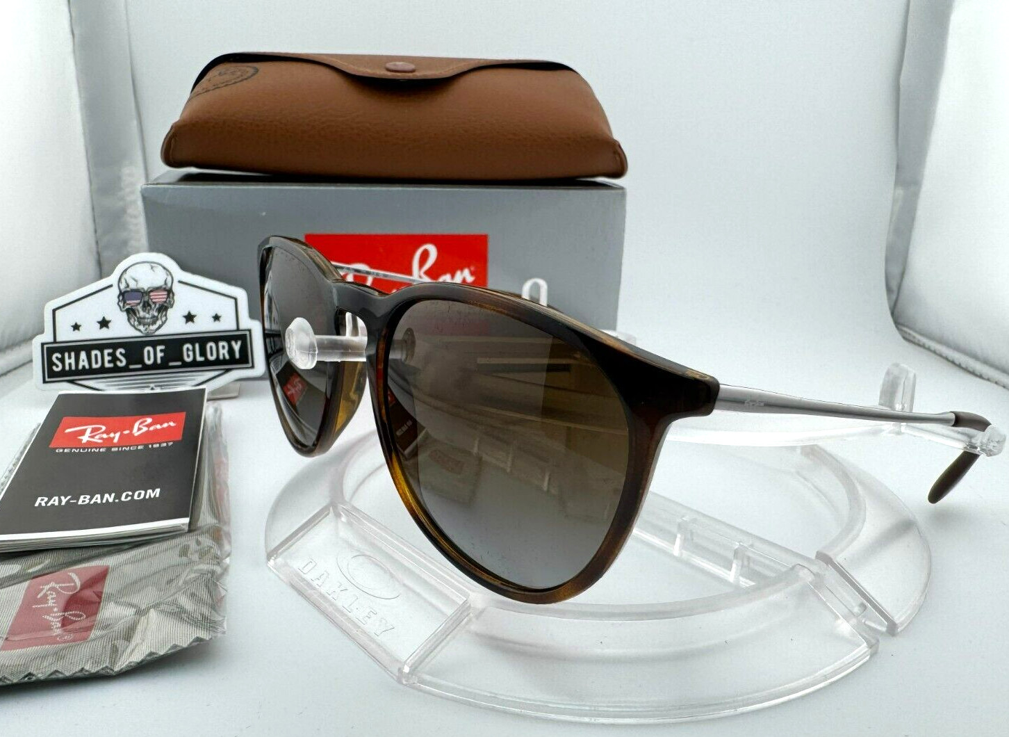 RAY-BAN ERIKA RB4171 710/T5 HAVANA BROWN GRADIENT POLARIZED SUNGLASSES 54MM NEW