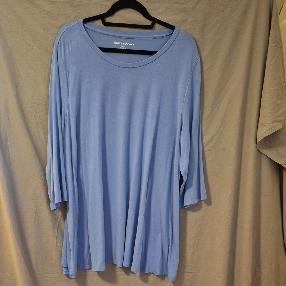 Jessica London Knit Swing Tunic – Light Blue