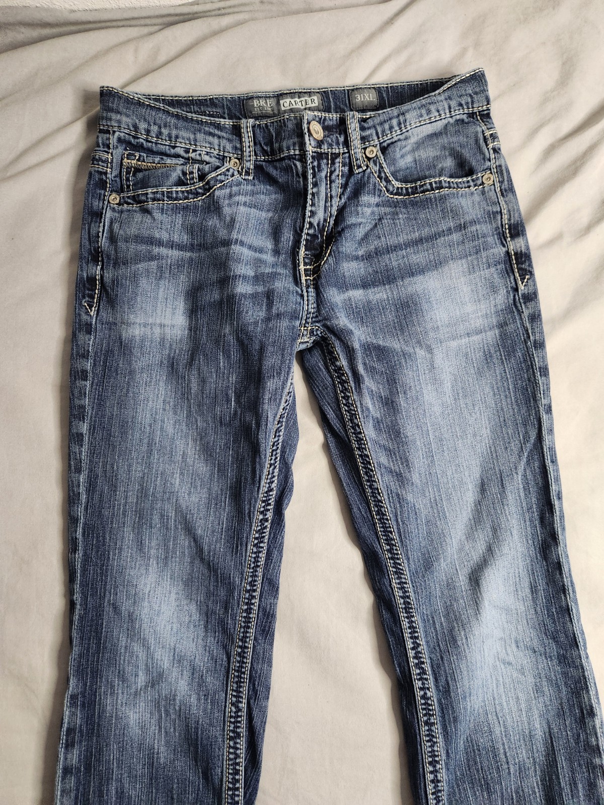 BKE Buckle Carter Bootleg Jeans Mens Size 31×34 Medium Wash Mid Rise Casual EUC