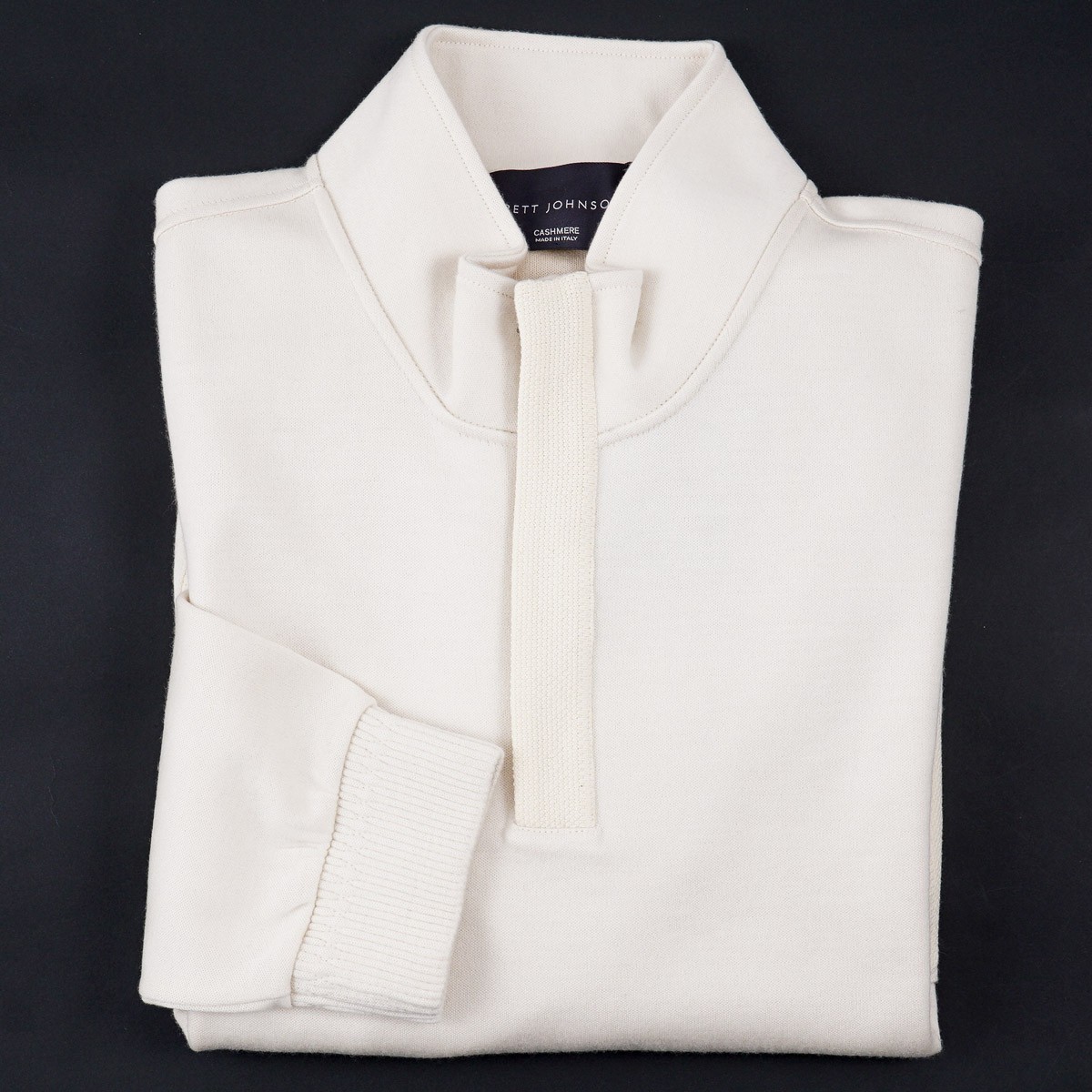 Brett Johnson Cashmere-Cotton Jersey Fleece Half Zip Pullover XL (Eu 54) NWT