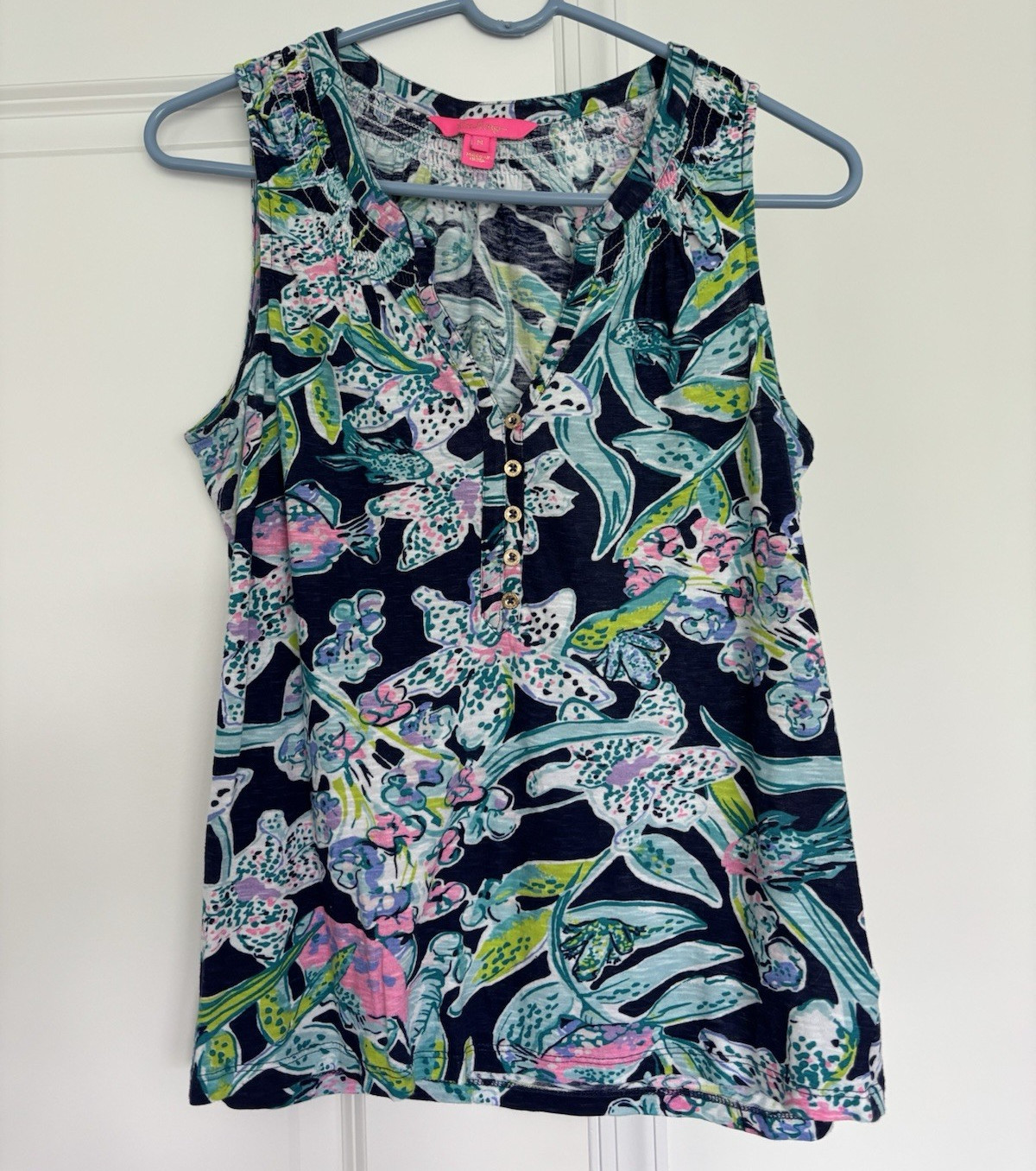 Lilly Pulitzer Women’s Multicolor Floral Sleeveless Cotton Knit Tank Top M