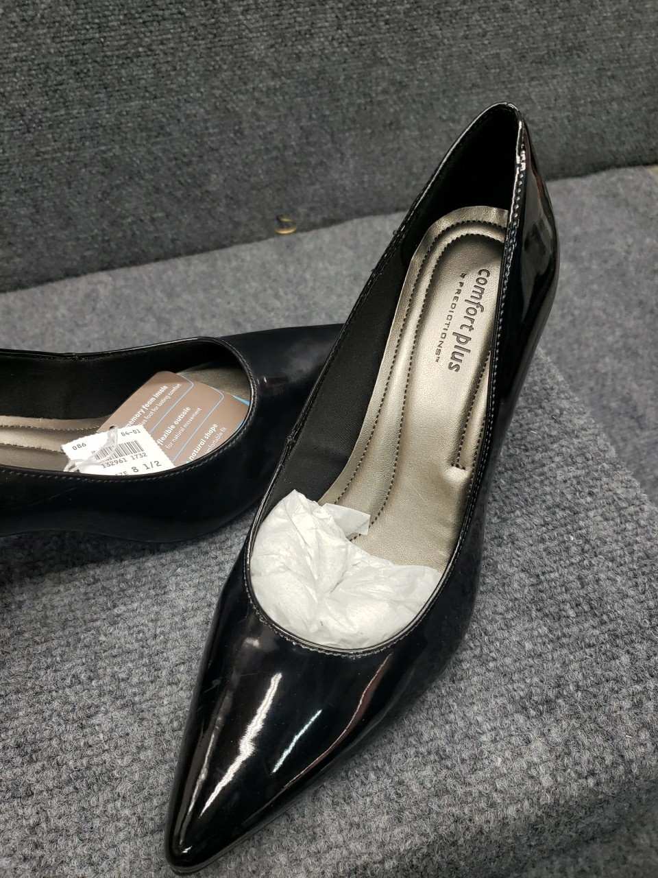 Womans Comfort Plus By Predictions Slip On Stiletto Pumps Size 8.5 Black