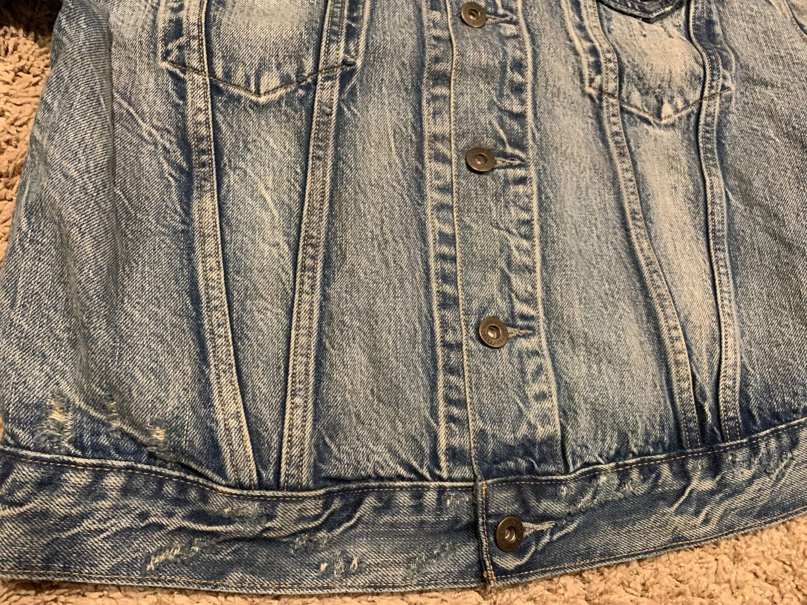 Levi’s Made & Crafted Loomstate Distressed Denim Trucker Jacket 0/XS S RT$228B22