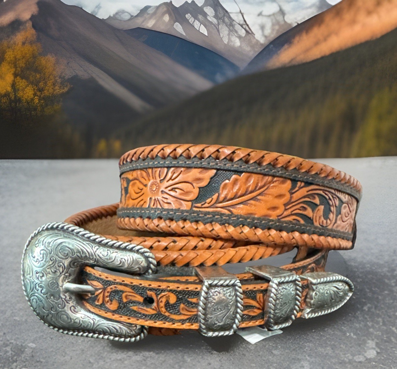 Justin Ranger Style Belt Braided Leather Size 36 NWT C12653 List $78 Rare Find