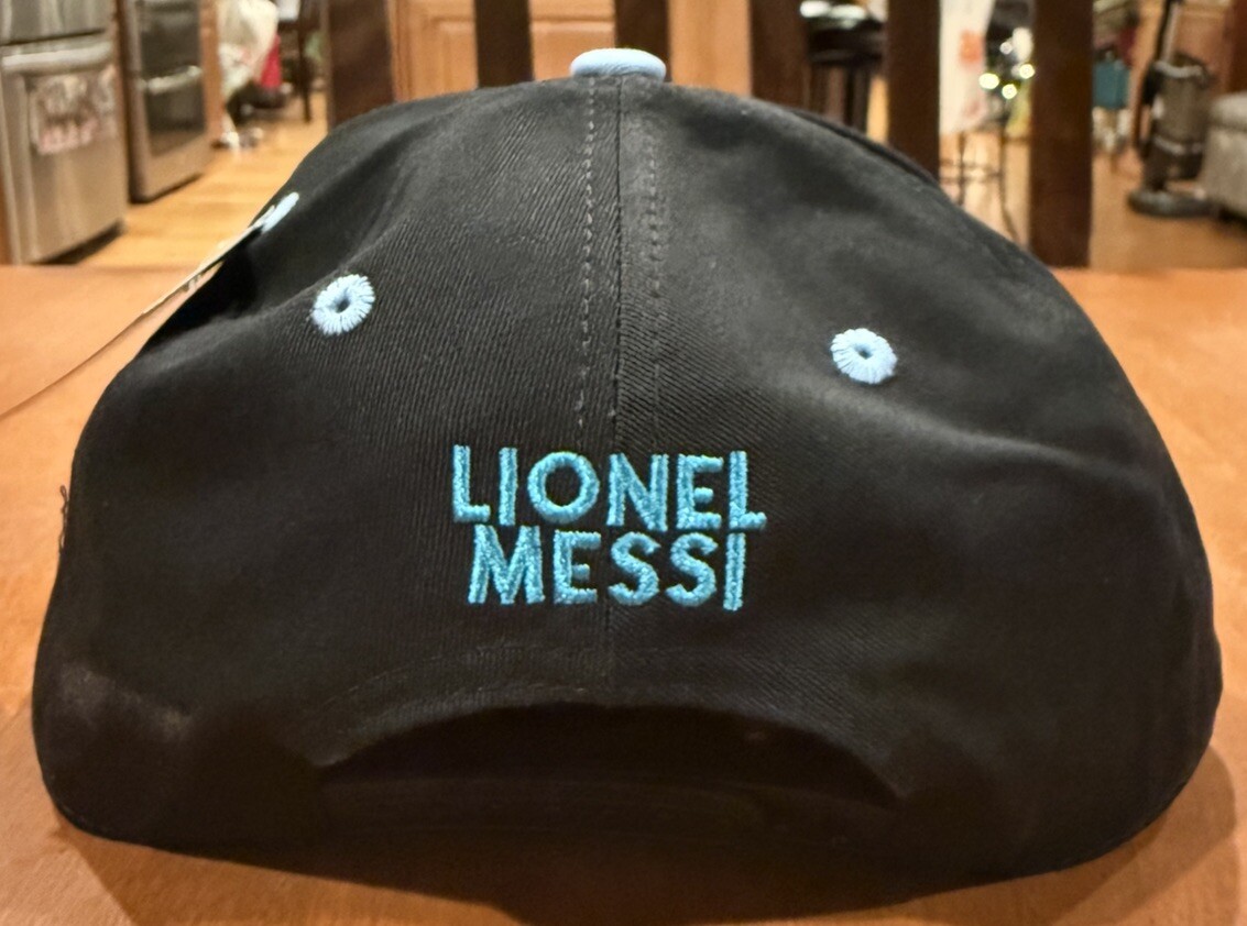 Lionel Messi Black SnapBack Baseball Cap Hat Gorra AFA Black Bill # 10 Argentina