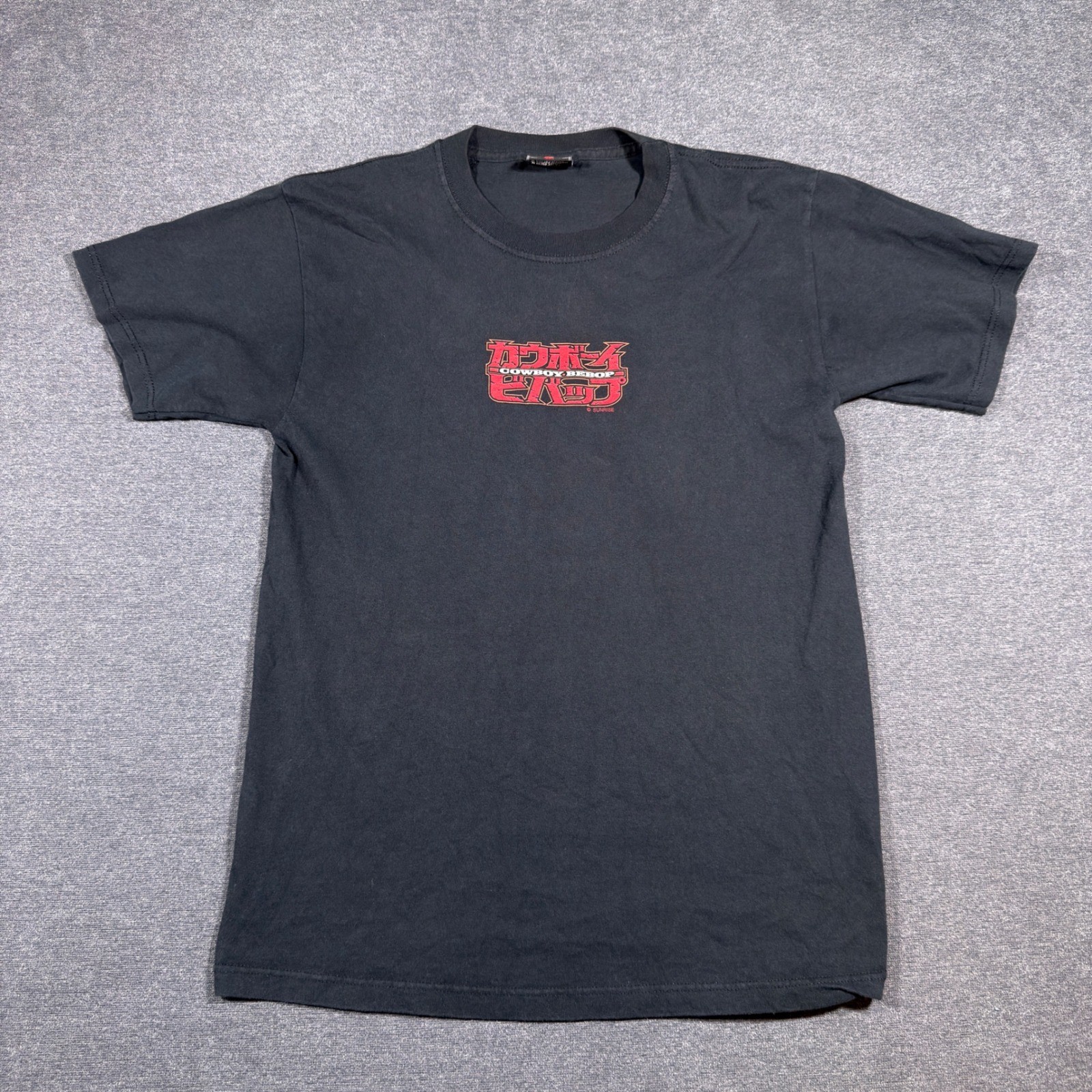 ODM Cowboy Bebop T Shirt Men Medium Black Anime Graphic Puff Print Sunrise Y2K