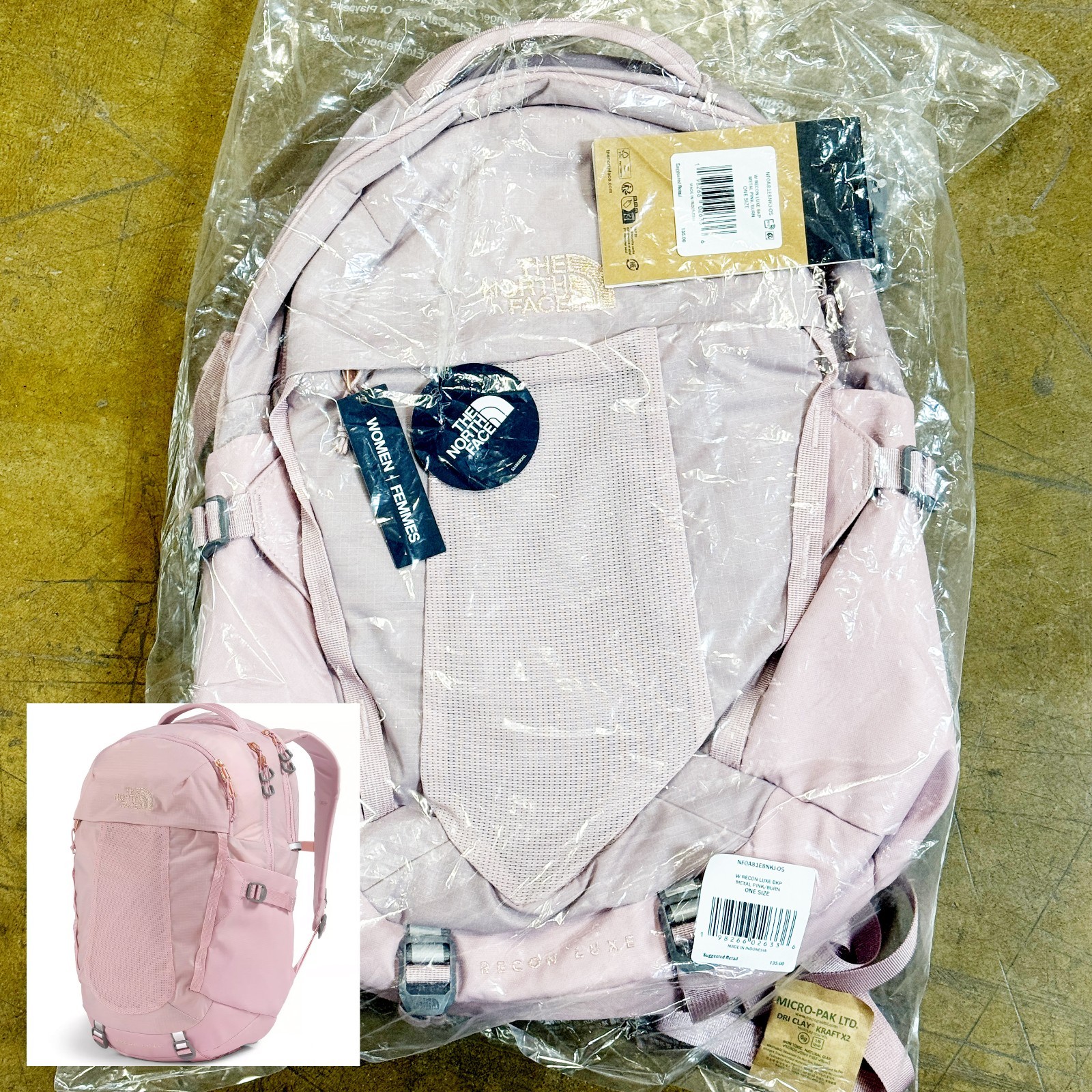 *NEW* Women The North Face Recon Luxe Backpack PINK / CORAL (NF0A81E8 NKJ) 👍