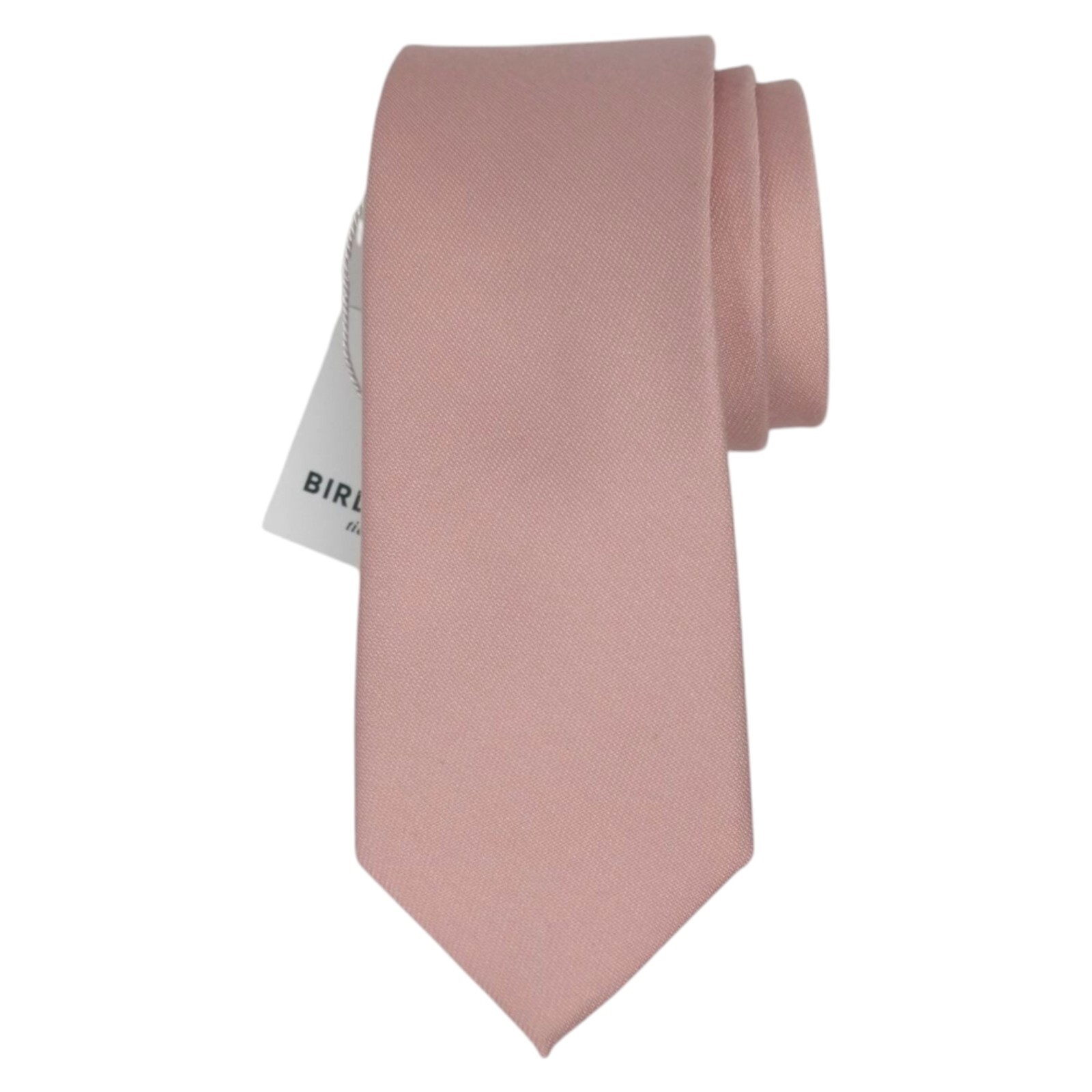 BIRDY GREY Mens Slim Tie Rose Pink Solid Matte Finish 2.5 Summer Wedding Necktie