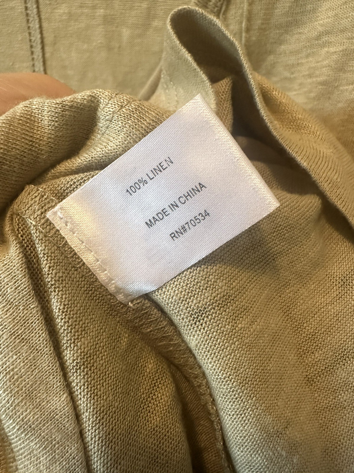 Orvis Linen Minimalist Green Pintuck Womens Short Sleeve Top XL Granola Coastal