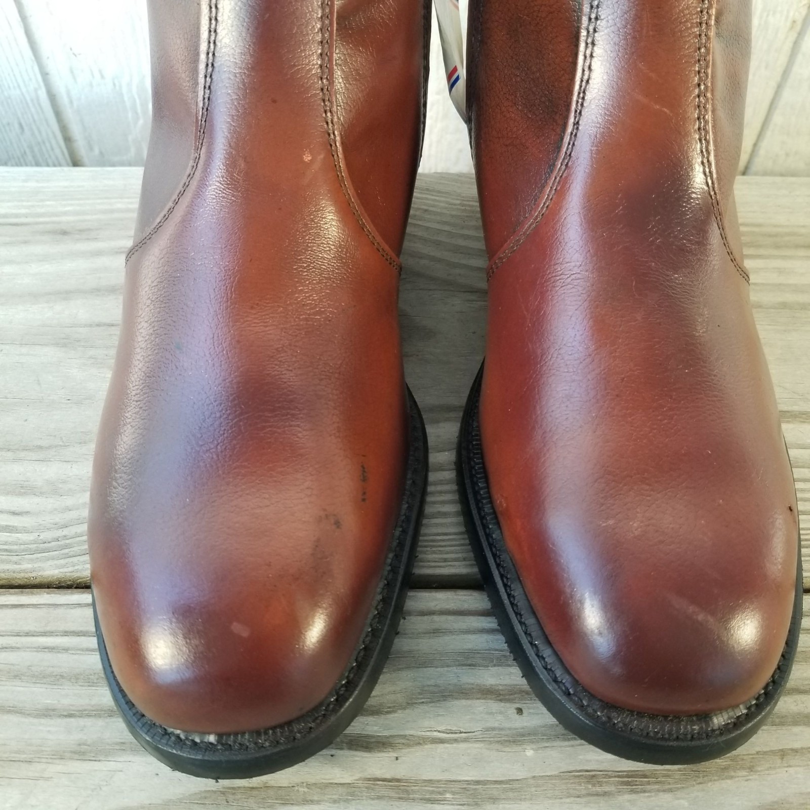 Lehigh Classic Mens Brown Leather Ankle Side Zip Boots Steel Toe 9 E 1785 USA