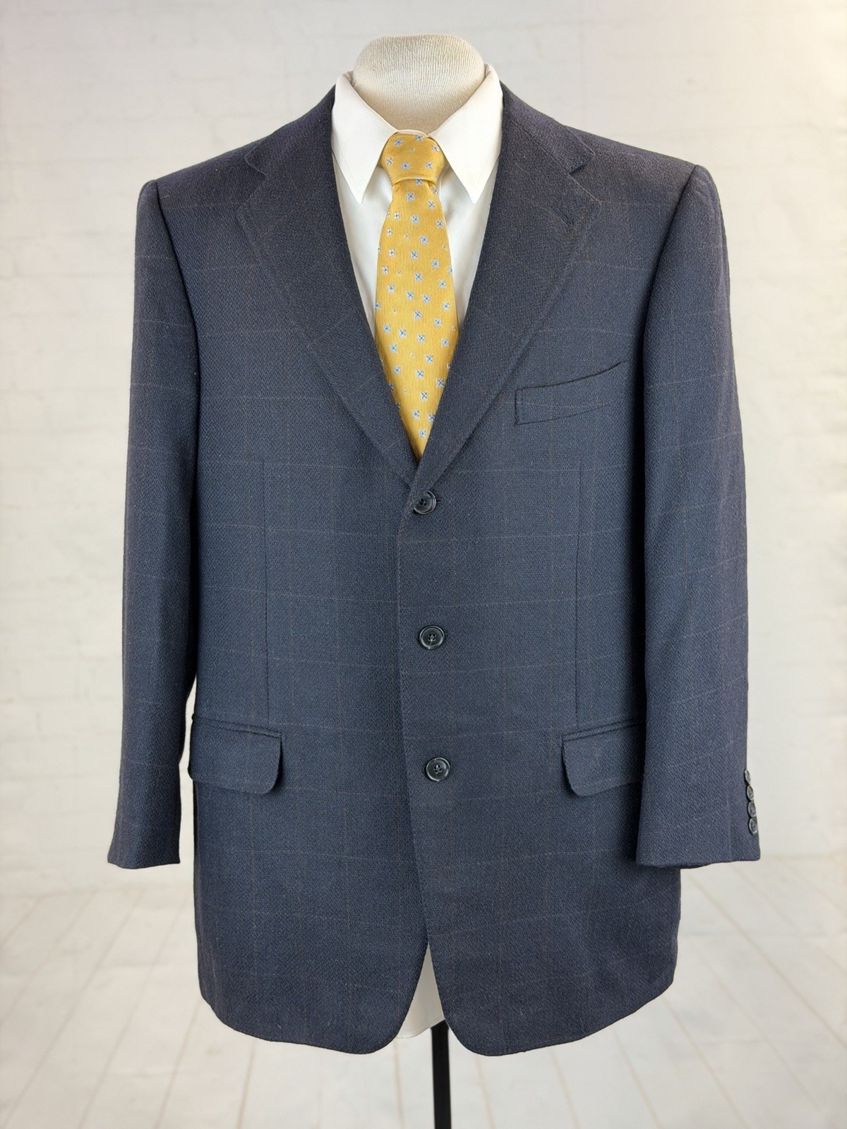 Ermenegildo Zegna Italy Men’s Navy Blue Plaid 100% Camel Hair Blazer 42R $5,395