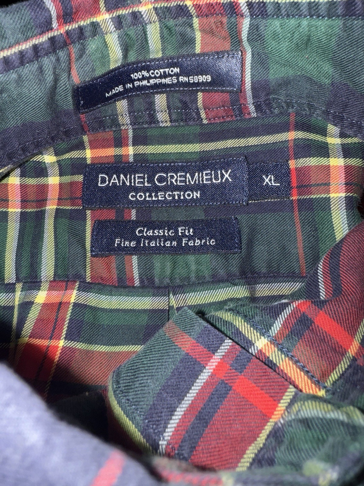 Daniel Cremieux Men’s XL Plaid Button-Down Shirt Long Sleeve 100% cotton
