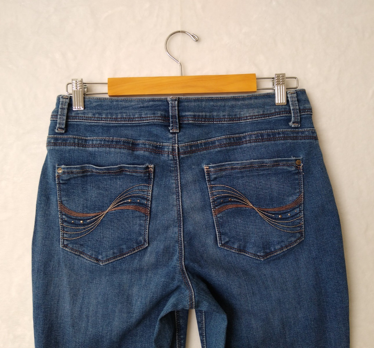 Lee Jeans Womens 10 Short Blue Denim Straight Leg Perfect Fit Mid Rise Stretch