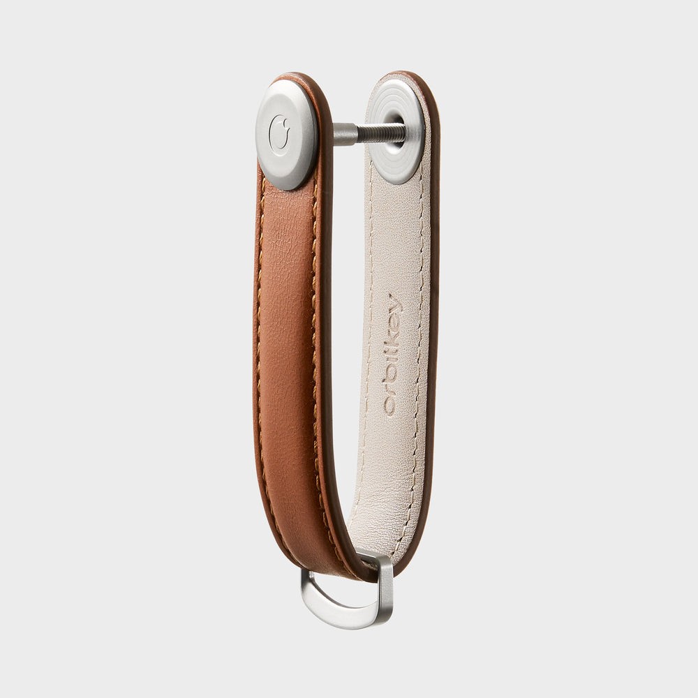 Orbitkey LTHO-2-CGTN 2.0 Leather Key Organizer, Carry 2-7 Keys, Cognac/Tan