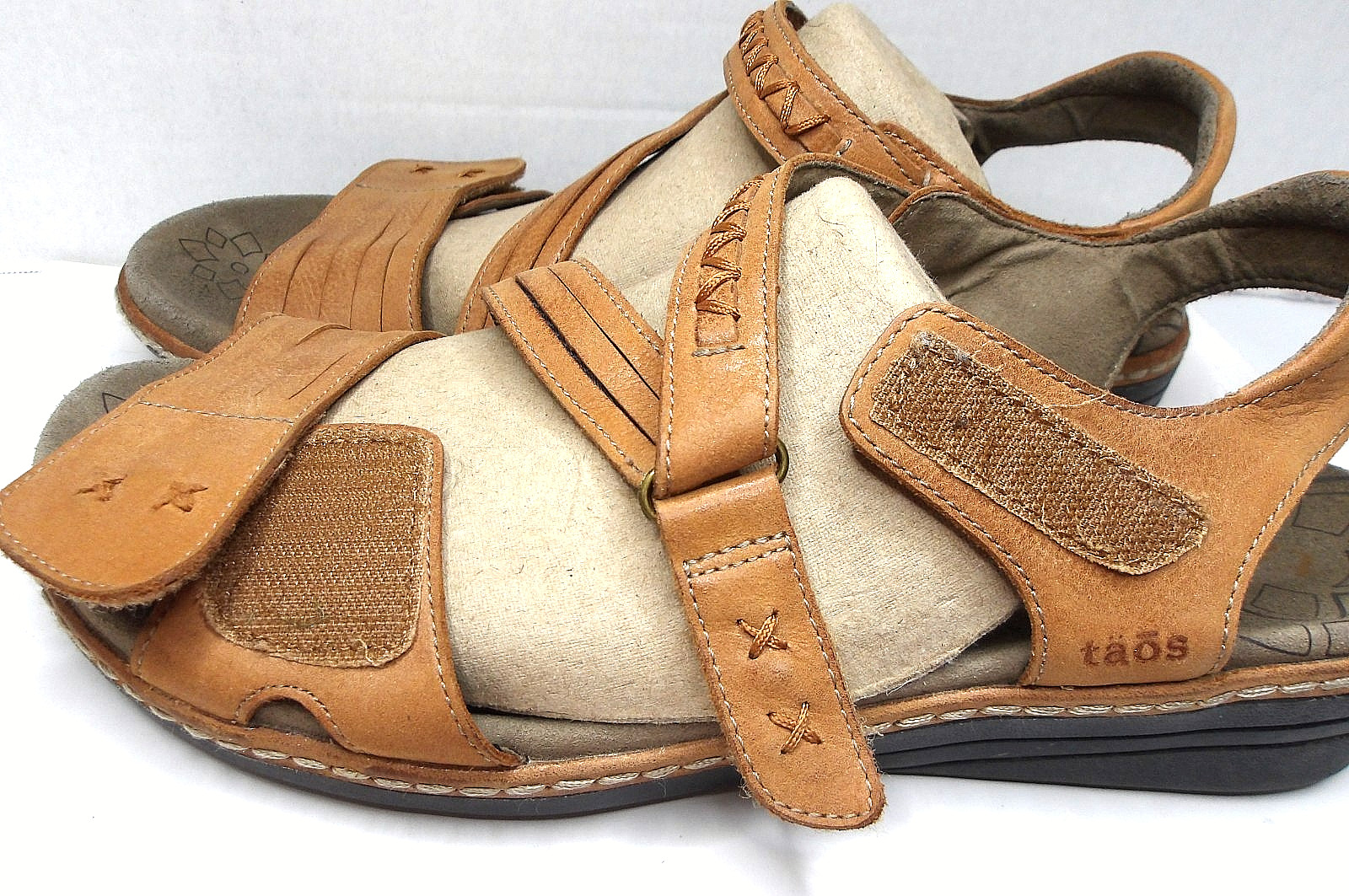 TAOS Zenith Sandals, Leather, Tan, Women’s US 10