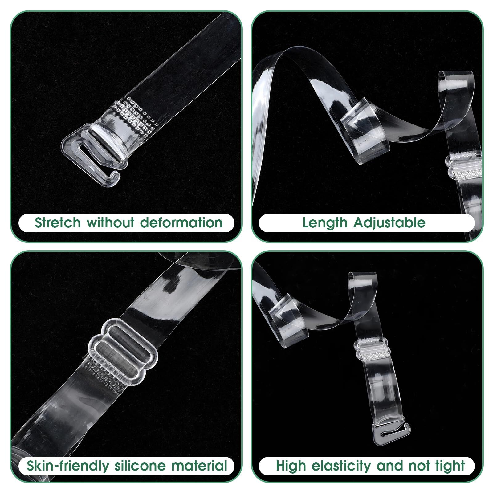 4 Pairs Clear Bra Straps Invisible Bra Straps Non Slip Bra Shoulder Straps