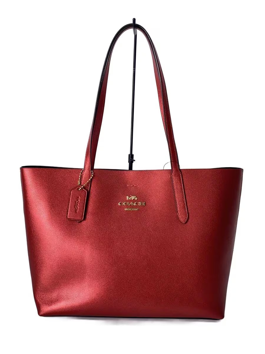 COACH Leather Logo Avenue Tote Leather RED F37871