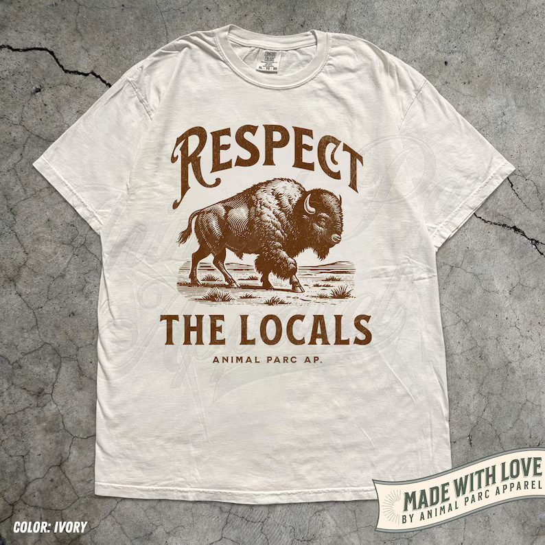 Bison Buffalo Vintage Cowboy Animal Comfort Tee