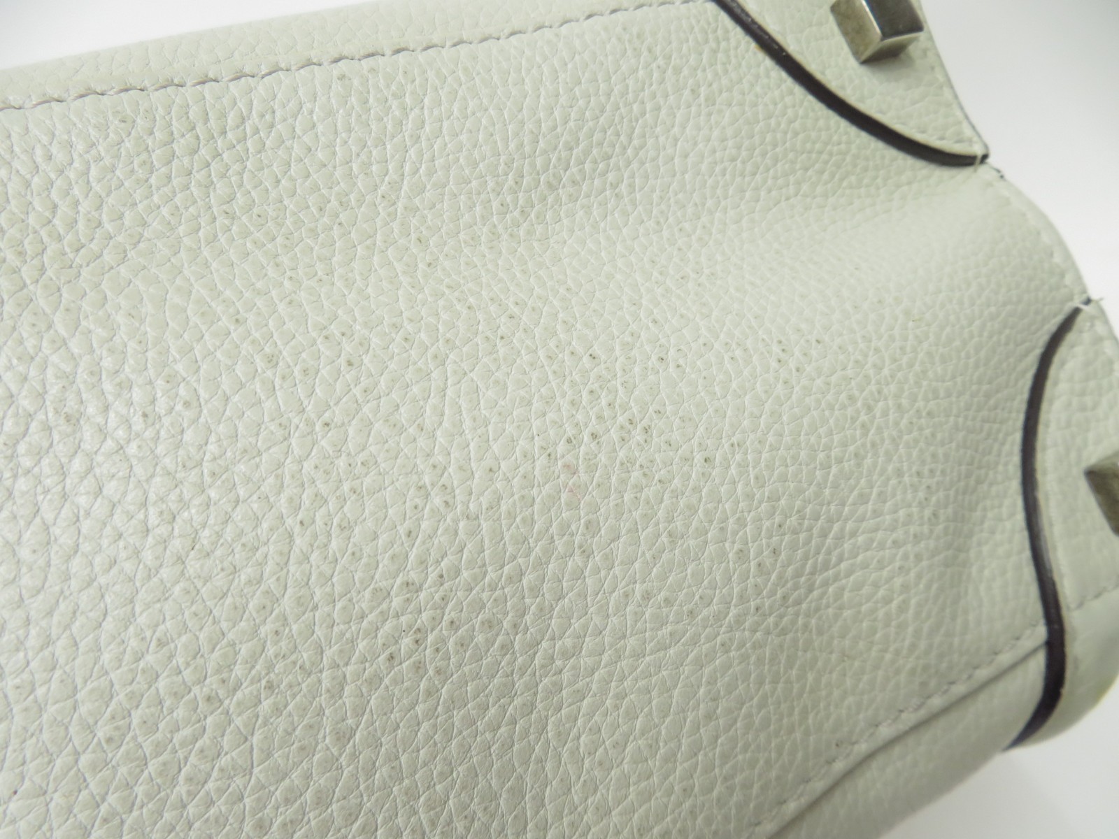 Authentic CELINE Luggage Micro Shopper Suede Leather Hand Bag I#52910