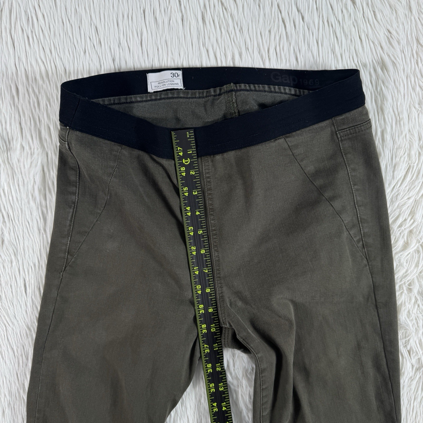 Gap 1969 Olive Green Resolution High-Rise Pull-On Legging Denim Jeans Women’s 30