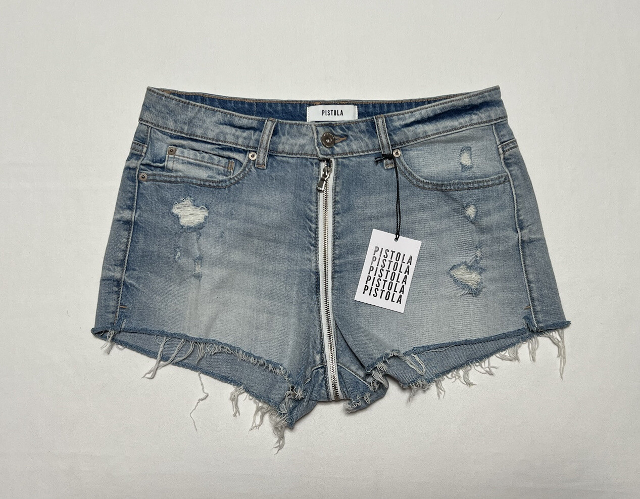 Pistola Shorts Women’s Size 30 Winston Zip Around Distressed Cut Off Denim NWT