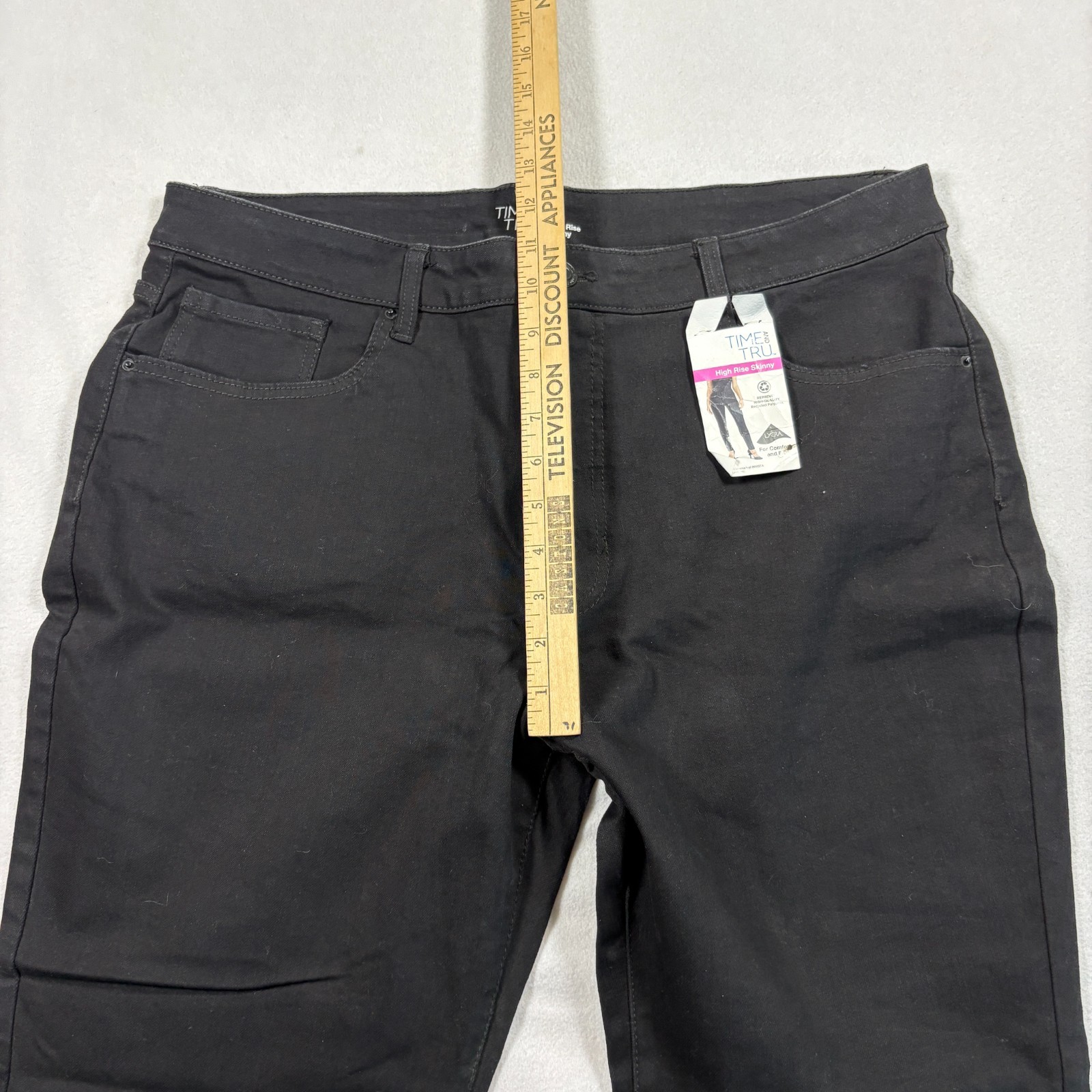 Time And Tru Womens Jeans 20 Black High Rise Skinny Stretch Denim NWT