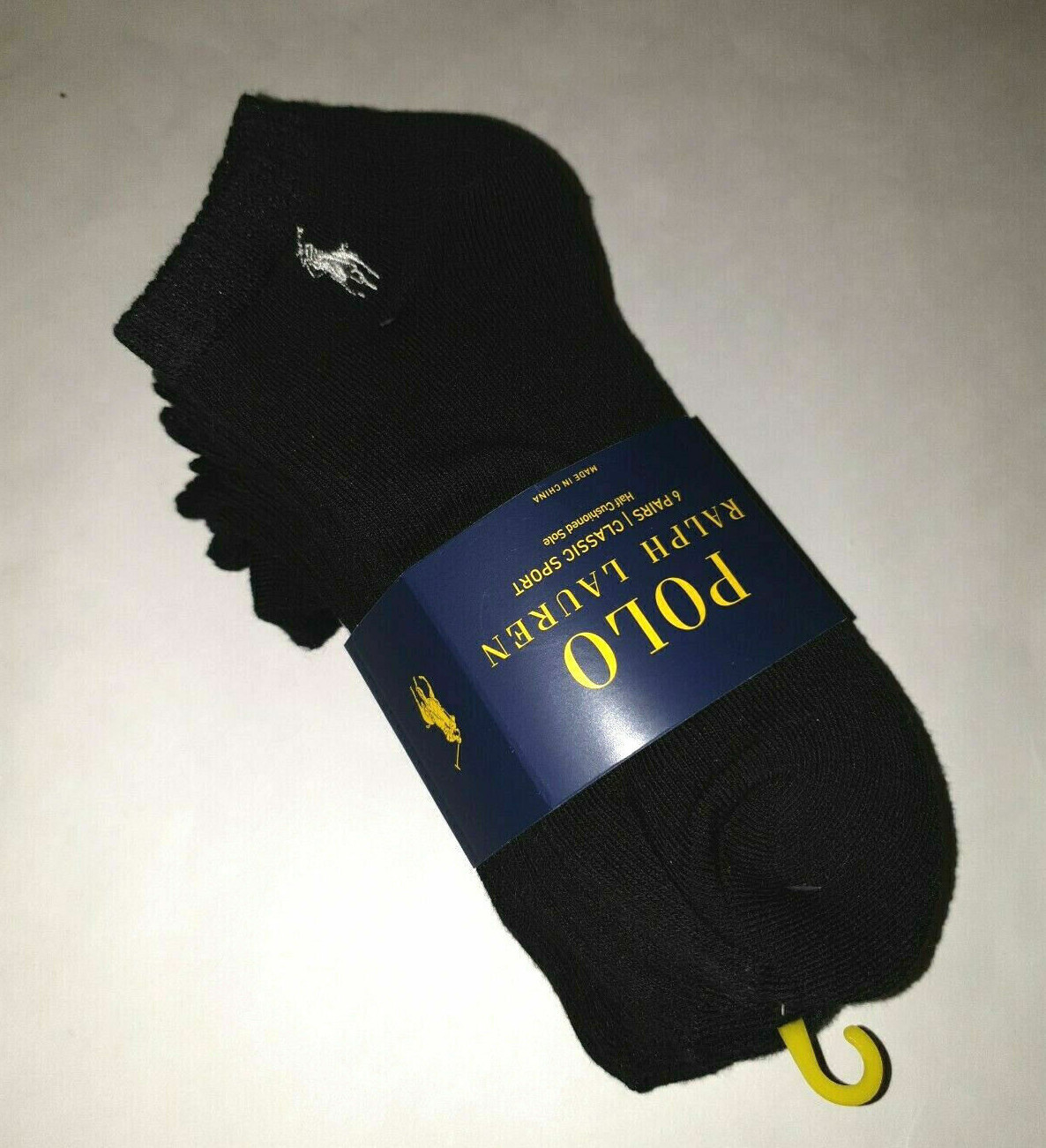 Polo Ralph Lauren 6-pair classic sport socks 6pk low cut socks White Black Navy