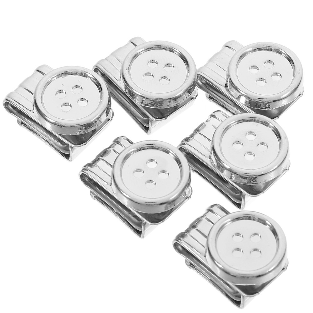 6 Pcs Metal Adjustment Buckle Work Man Button Suspenders Buttons for Pants
