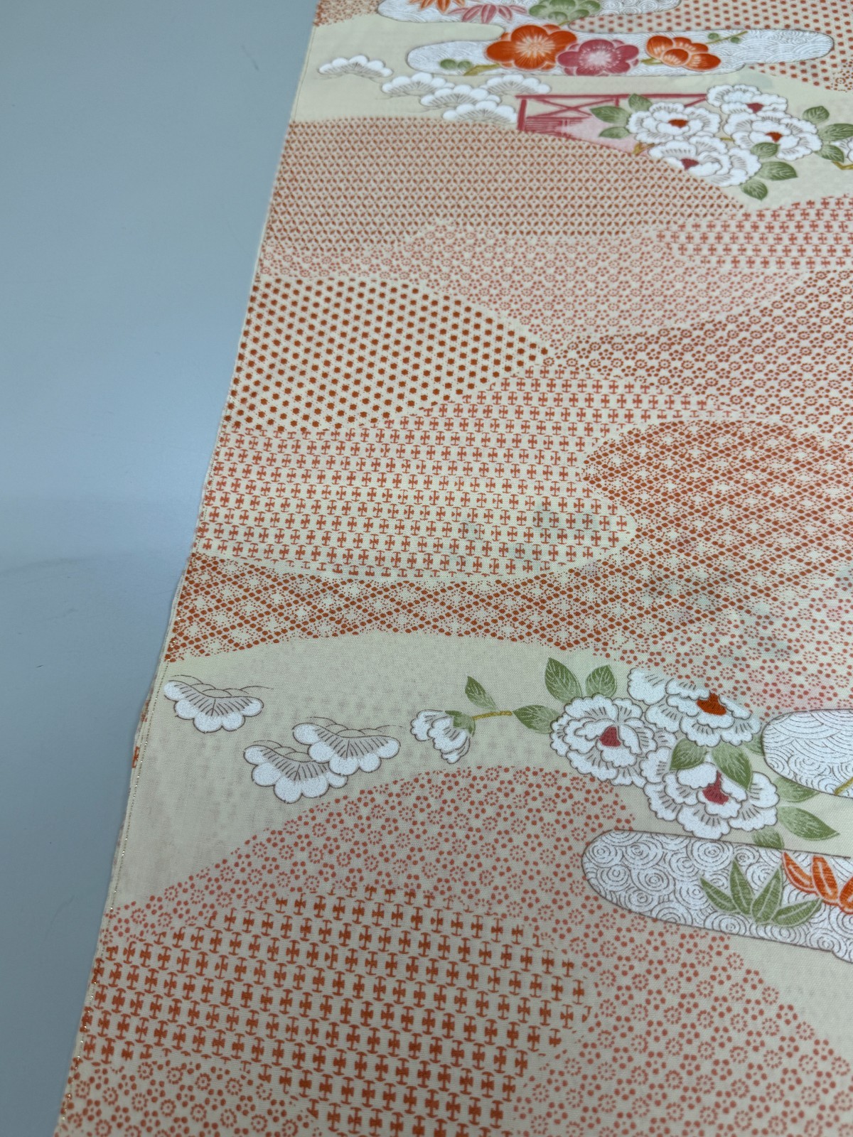 Japanese Vintage Kimono Fabric cloth Boro Wool Pink tradition 35.4×14.5 in