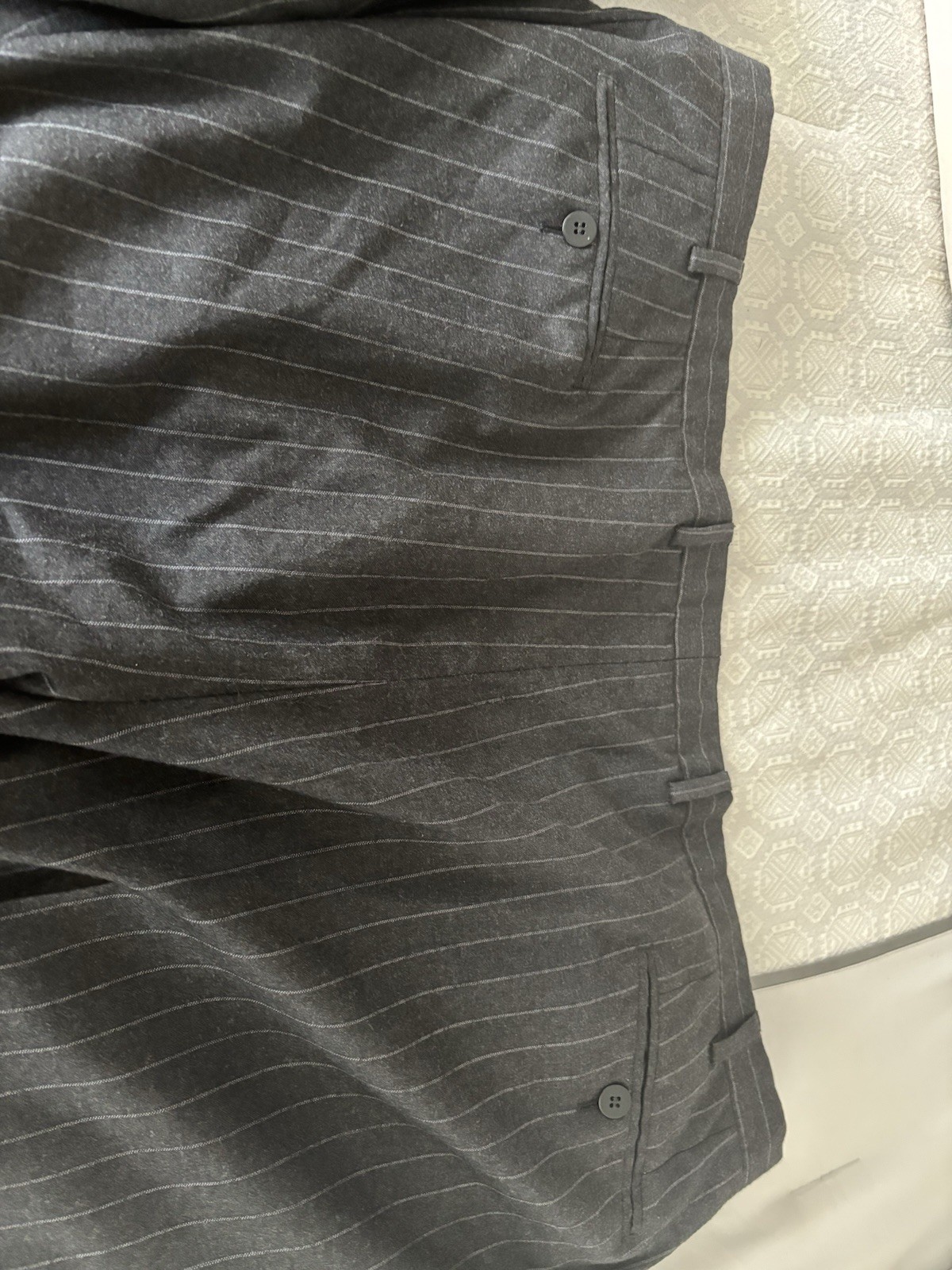 Brioni Suit 46L 40×30 Charcoal Gray Pinstripe Wool Suit