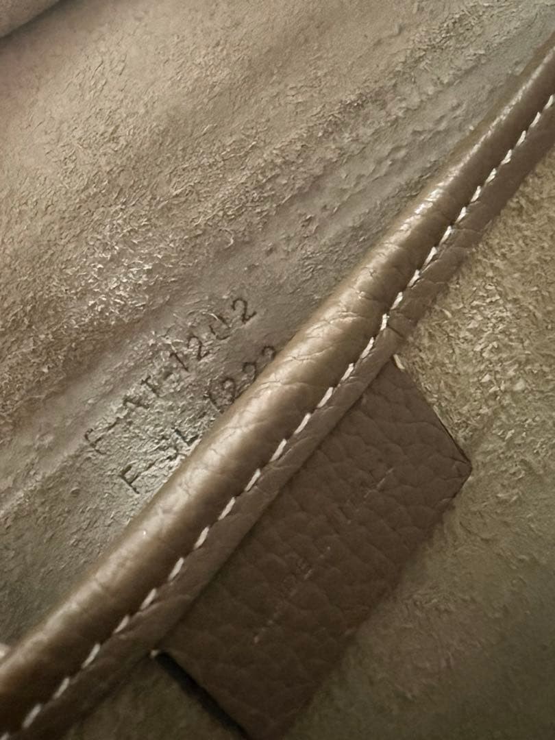 CELINE Luggage Nano Leather Handbag 2Way Shoulder Bag Souris Gray Women’s