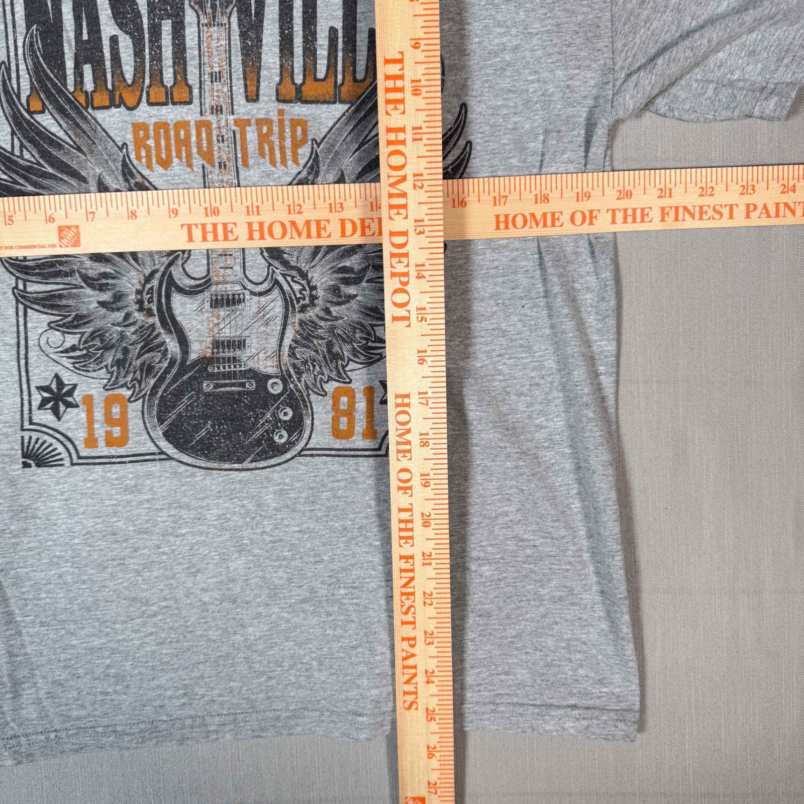 Rebellious One Nashville Road Trip Tee Grey Large Biker Grunge Streetwear