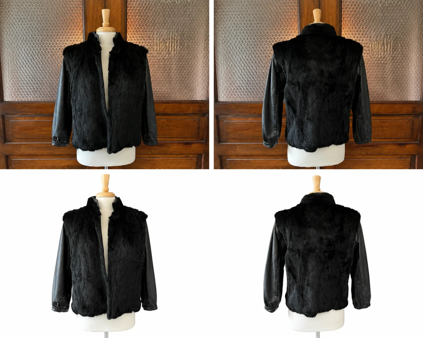 Vintage Convertible Fur & Leather Jacket