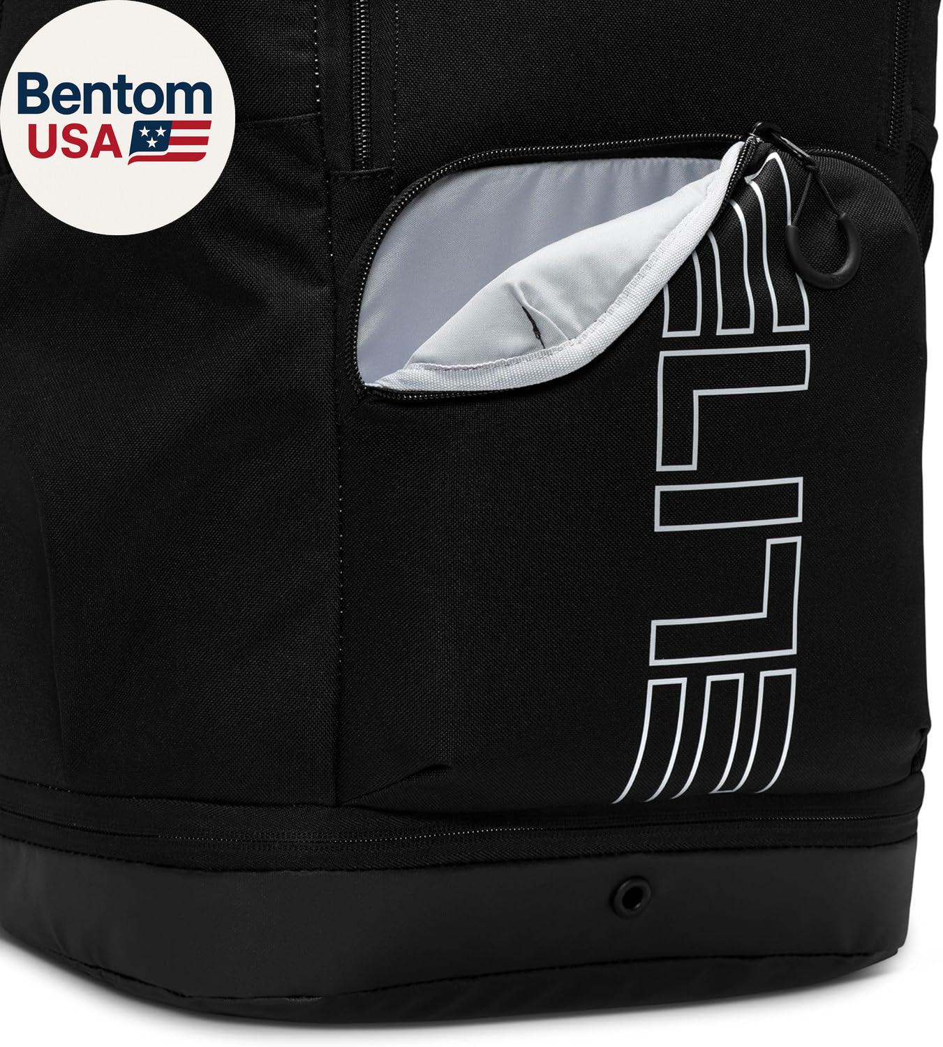 , Unisex, Varsity Elite Backpack (32L), Black/Black/Metallic Silver, One Size