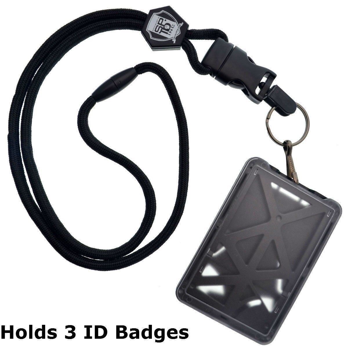 Specialist ID 3 Card Heavy Duty Plastic Badge Holder with Lanyard – Top Load