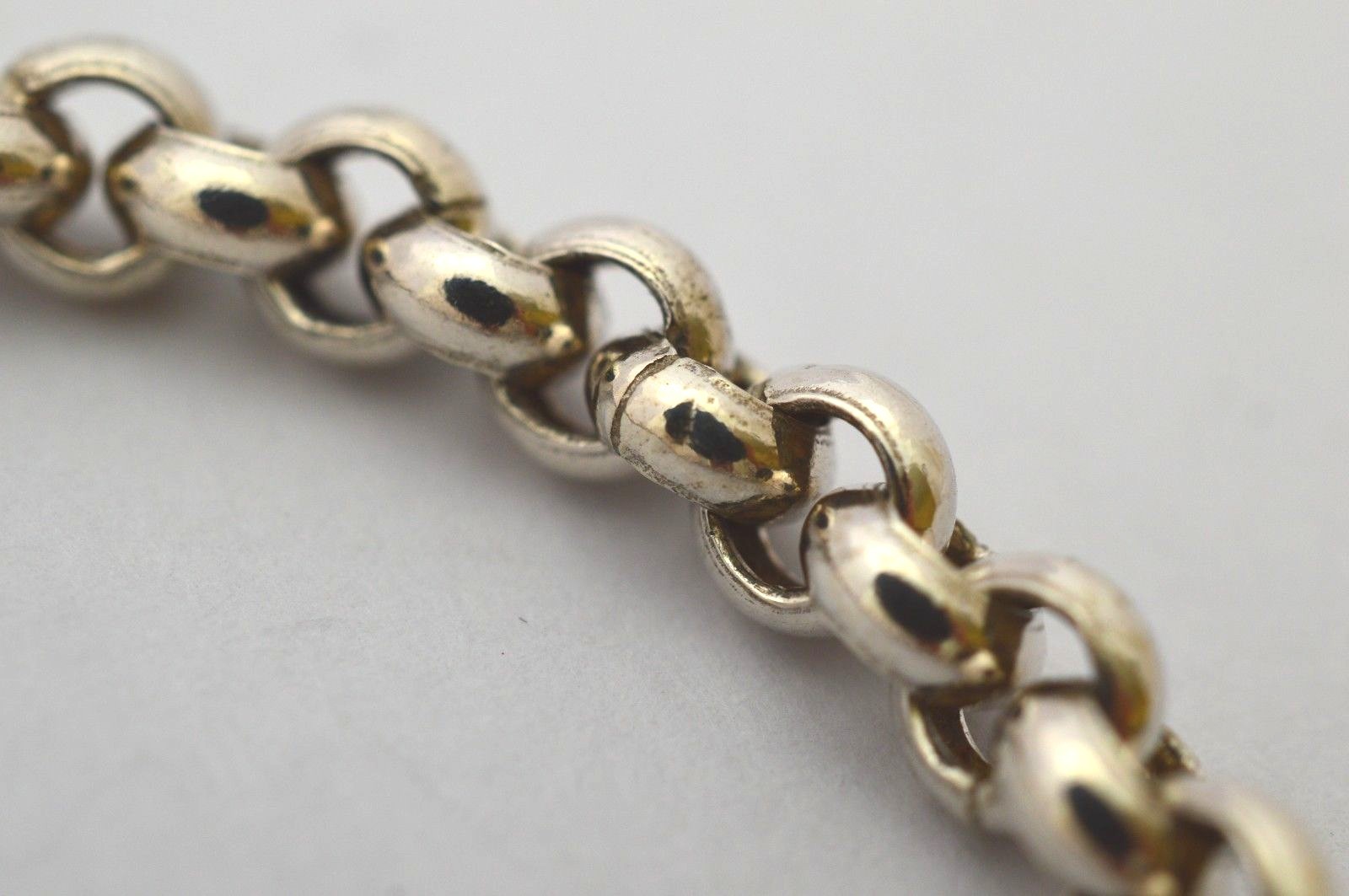 Solid 925 Sterling Silver Rolo Link Chain Bracelets. 12/13g, 21/22cm, 7.8./8.3″