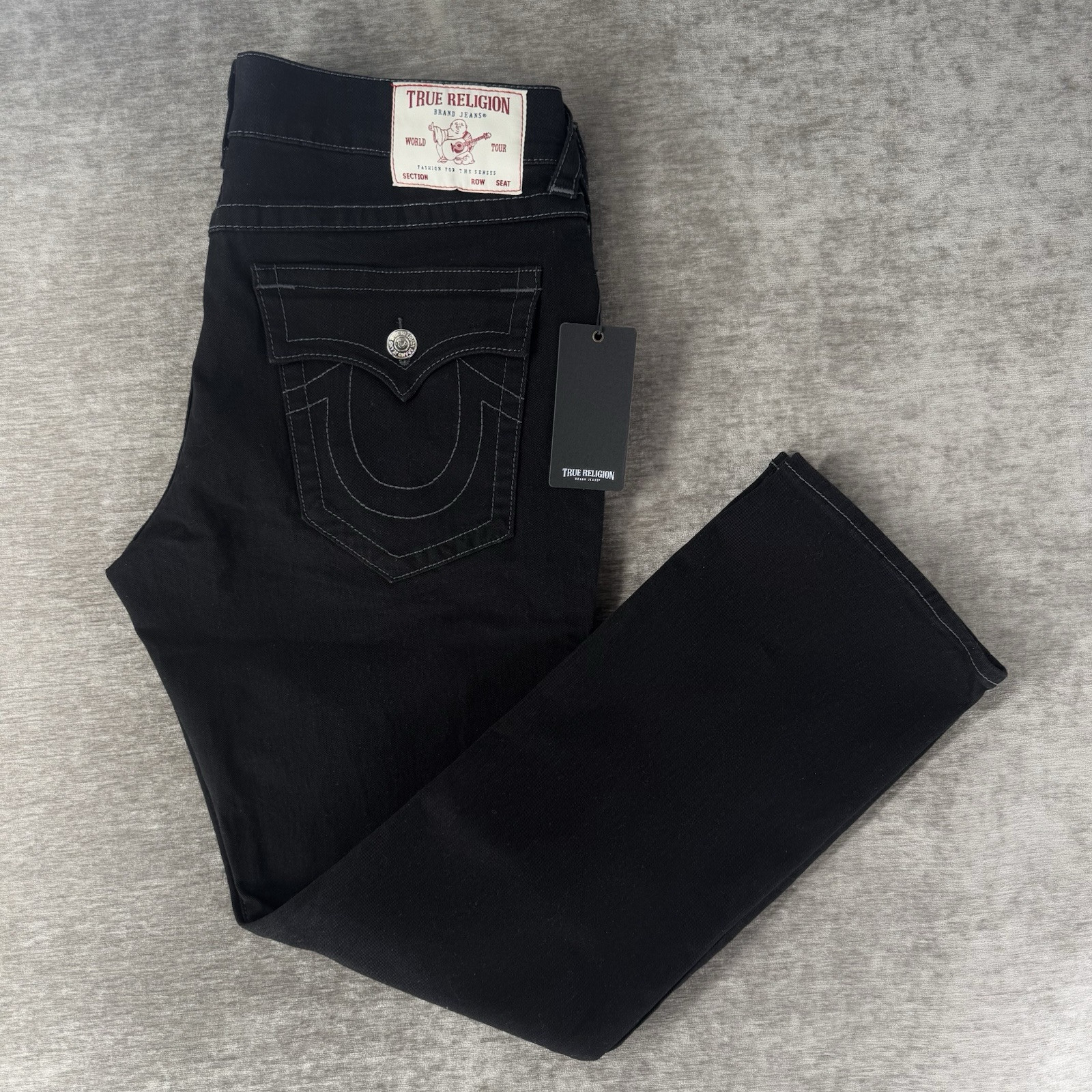 True Religion Ricky SN Flap Relaxed Straight Jeans Men’s 32 32×32 Black NWT