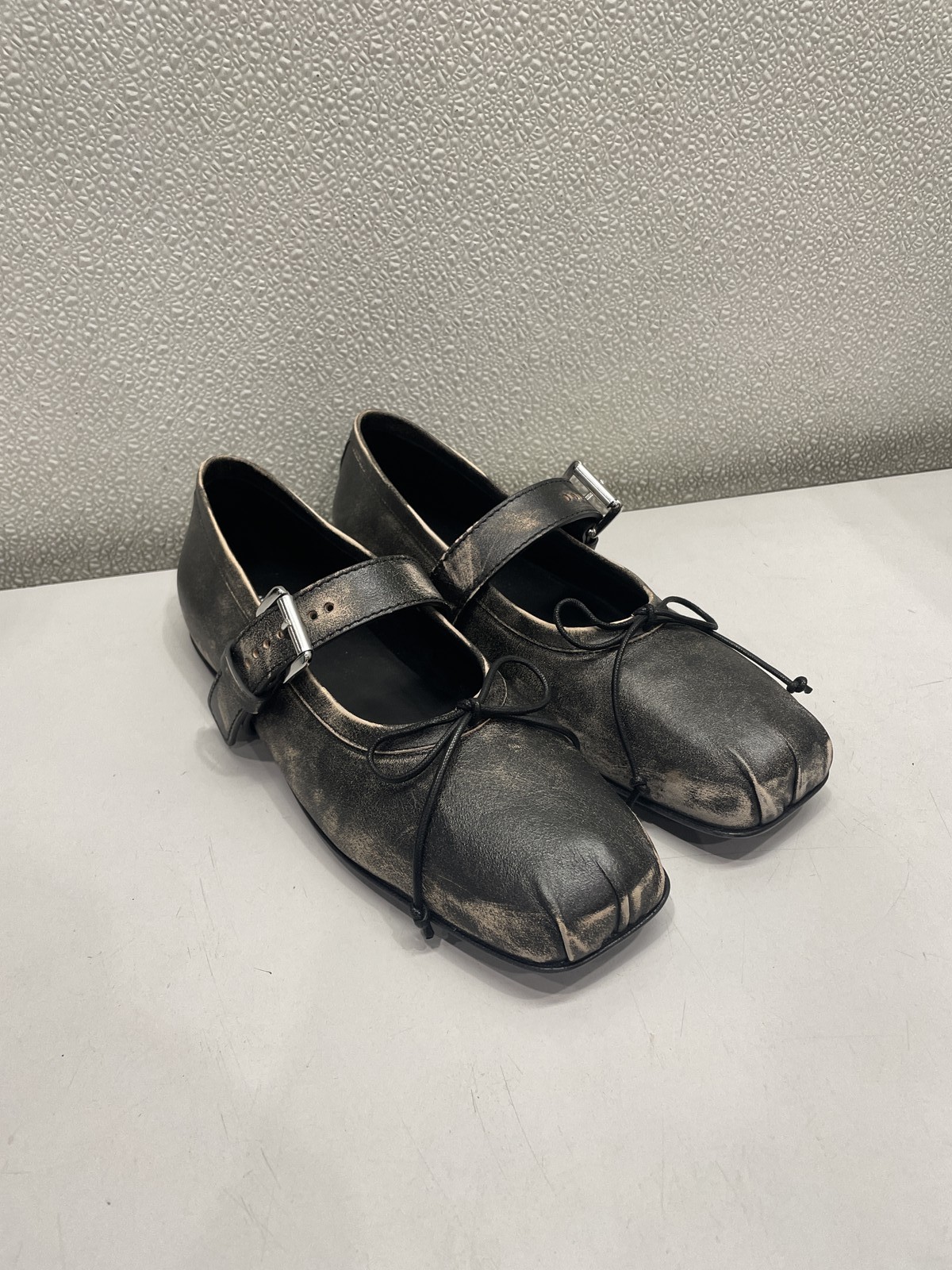 Ann Demeulemeester Zoey Ballerinas Pleated Square Toe Flat Women’s US 8