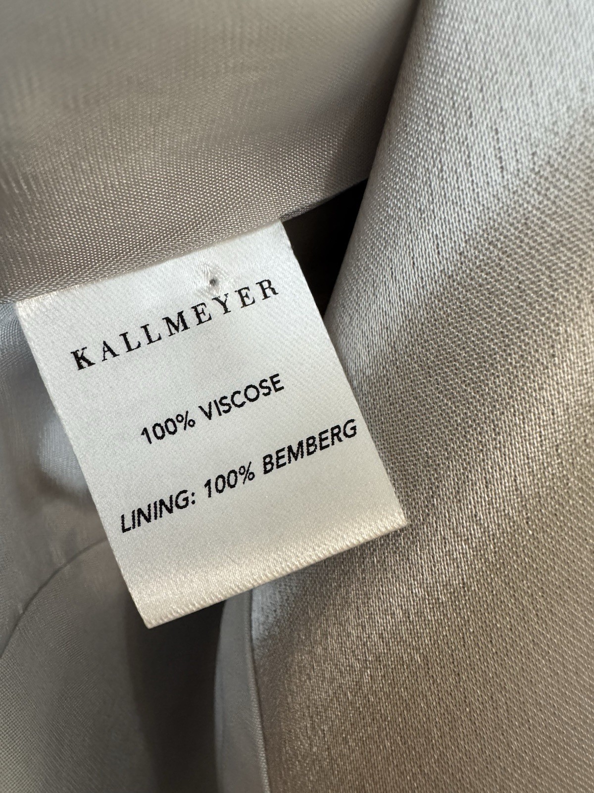 Kallmeyer New Luca Satin Twill Blazer Jacket Silver Size 8