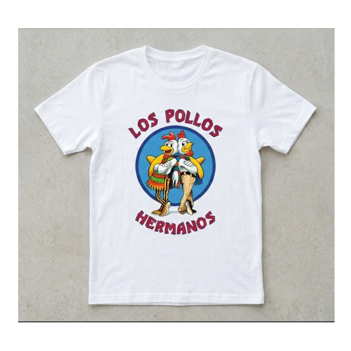 Graphic Print Los Pollos Hermanos Polyester Crew Neck Tee Size FROM XS TO 2XL