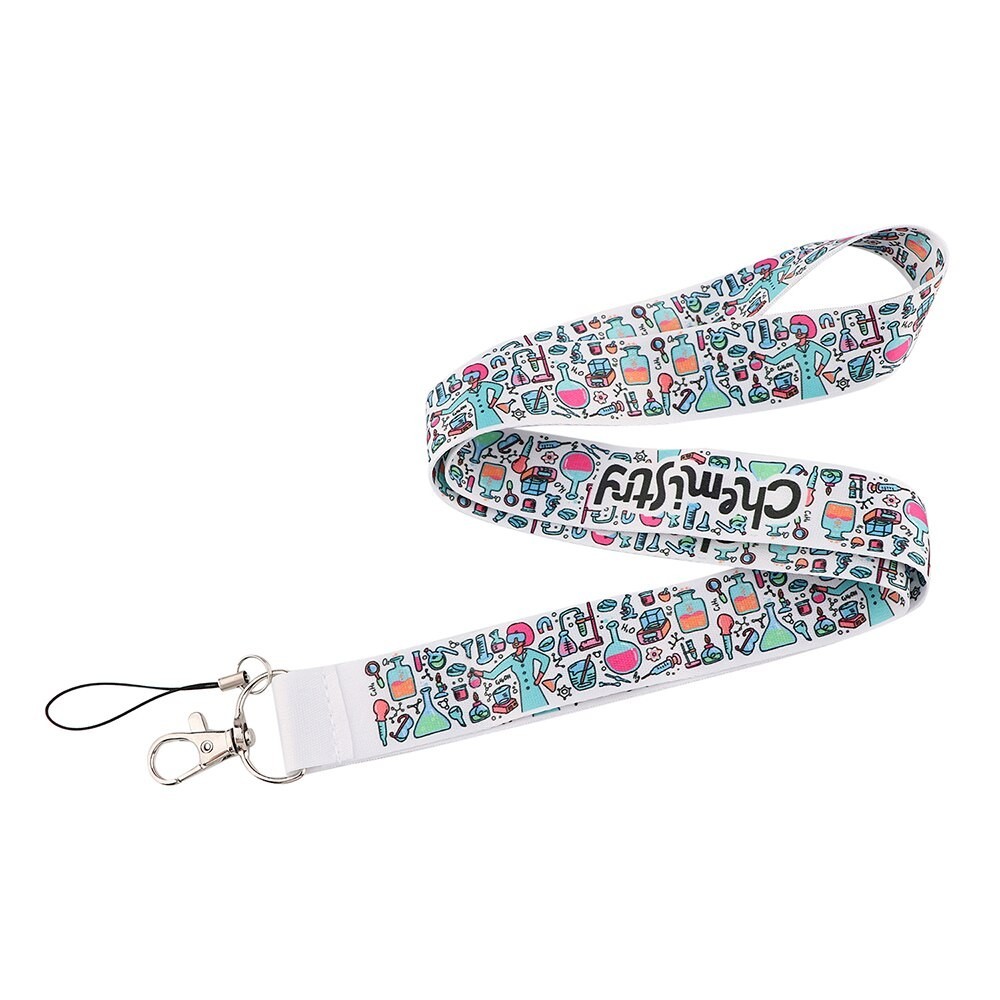 Chemistry Science Lanyard Cute Lab Beaker ID Badge Holder Keychain Strap