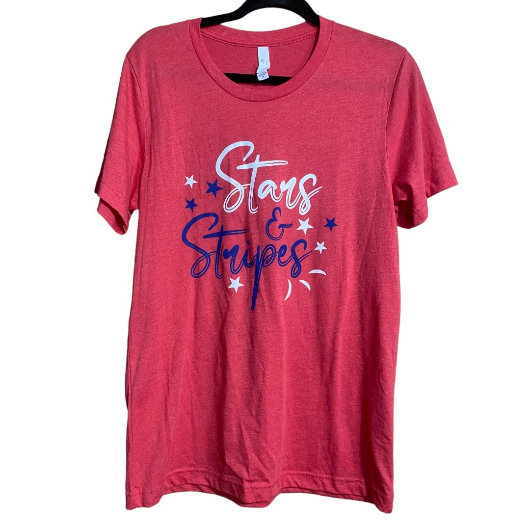 Red Stars & Stripes graphic tee on Bella Canvas Medium