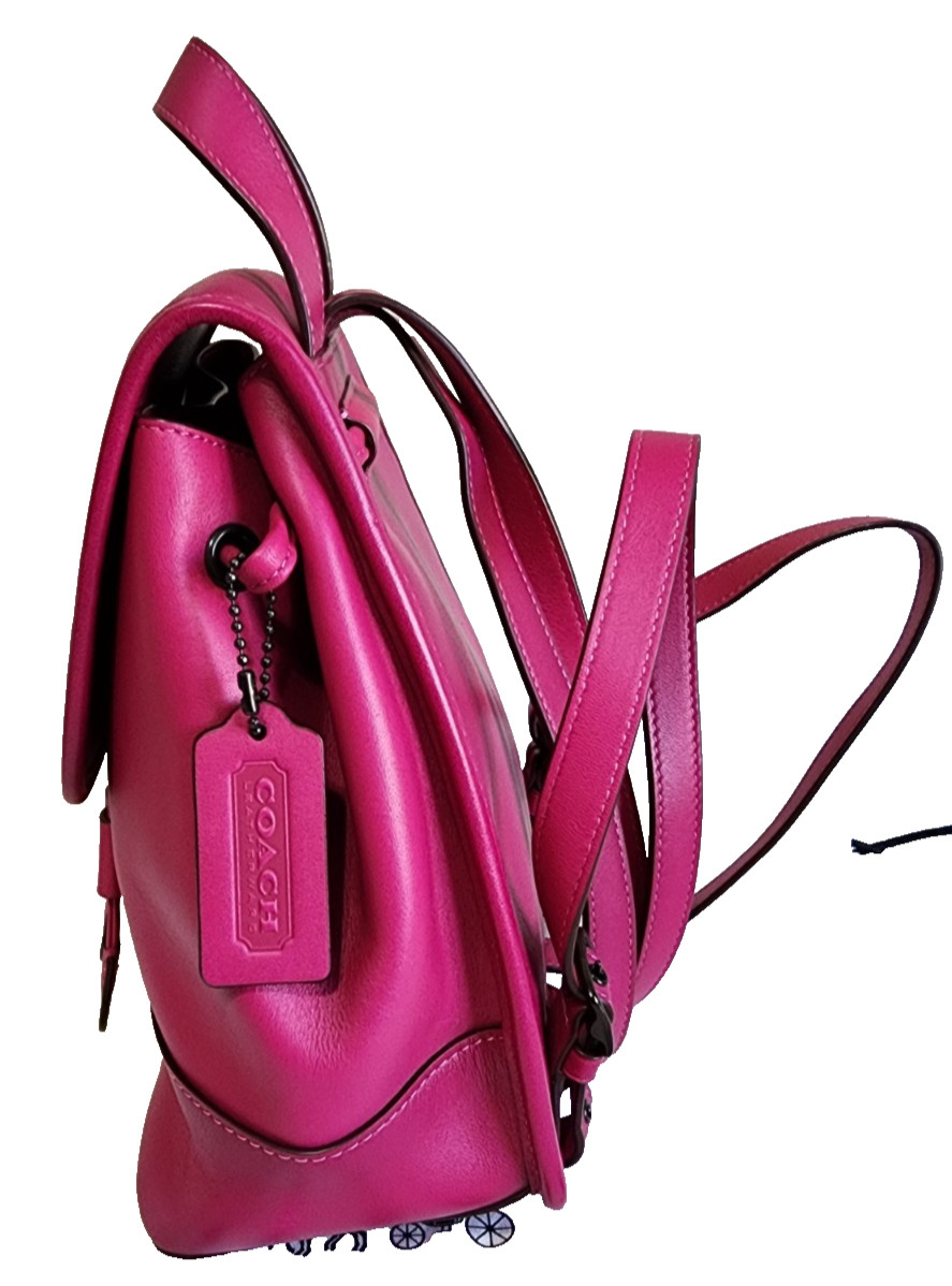 Coach Originals Mini Turn Lock Backpack Cerise (Fuchsia Pink) Leather Style 3334