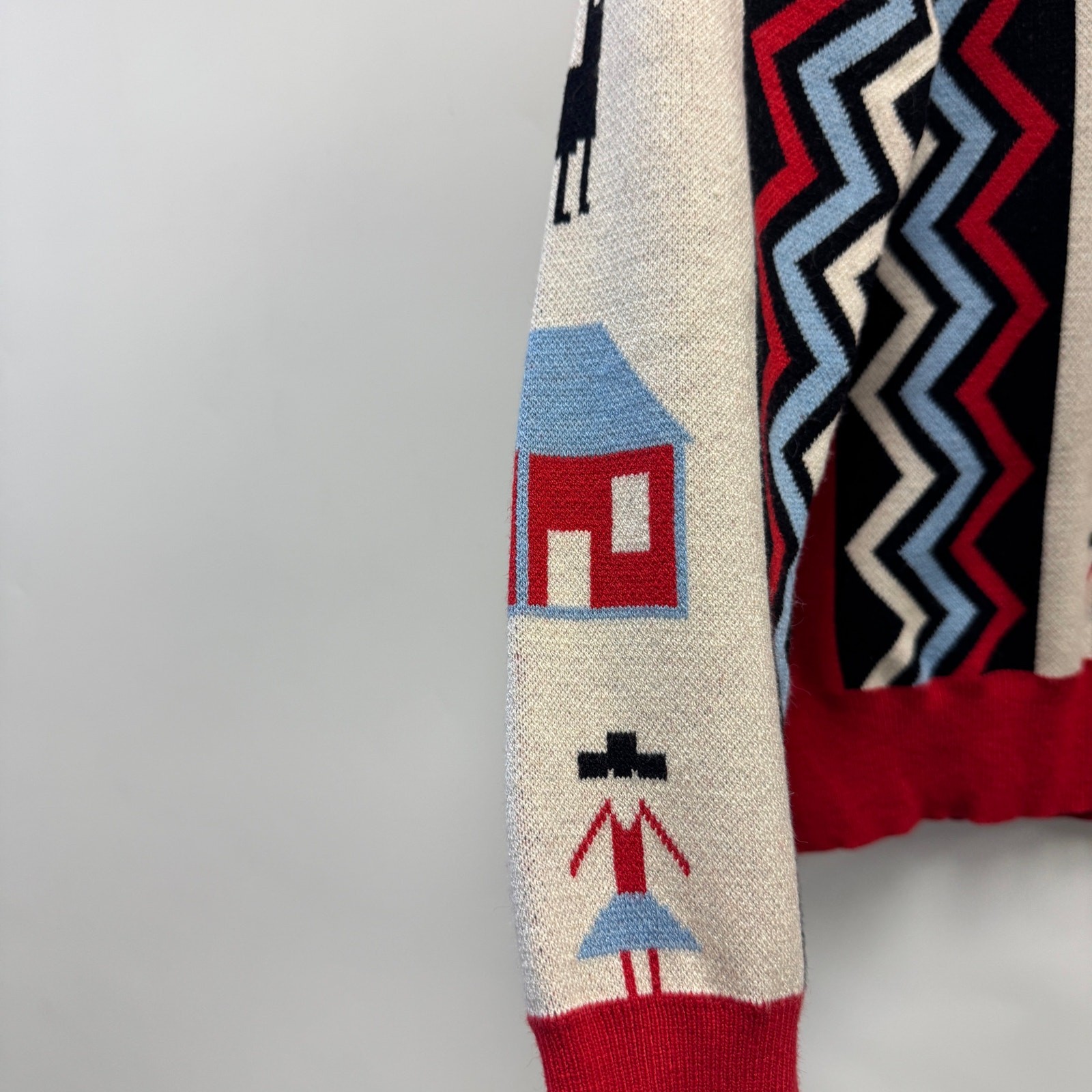 Southwestern Western Cowboy Novelty Print Crewneck Sweater Sz S/M